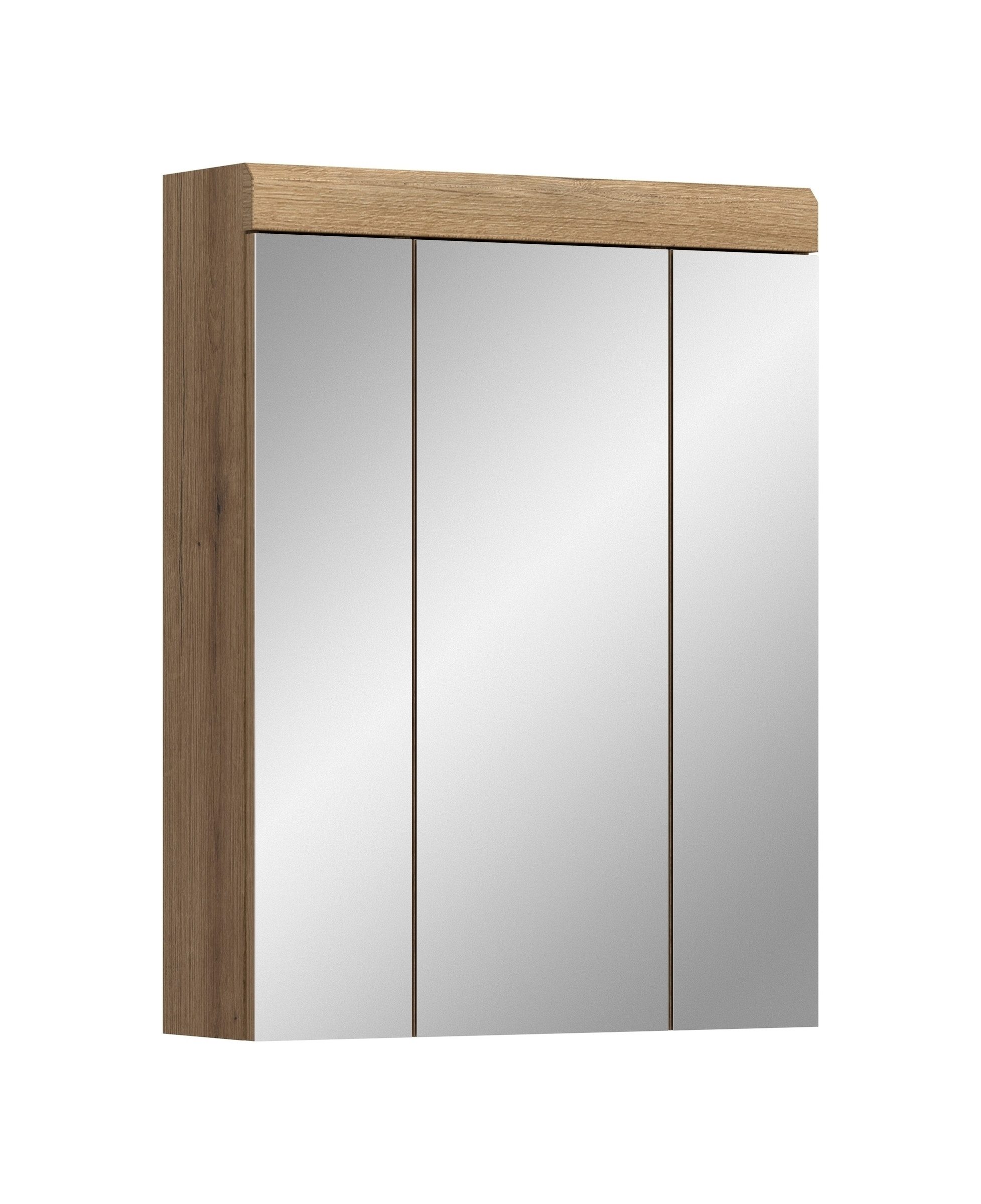 freiraum Badezimmerspiegelschrank Scout in Evoak Oak / Spiegel - 60x79x18cm (BxHxT)