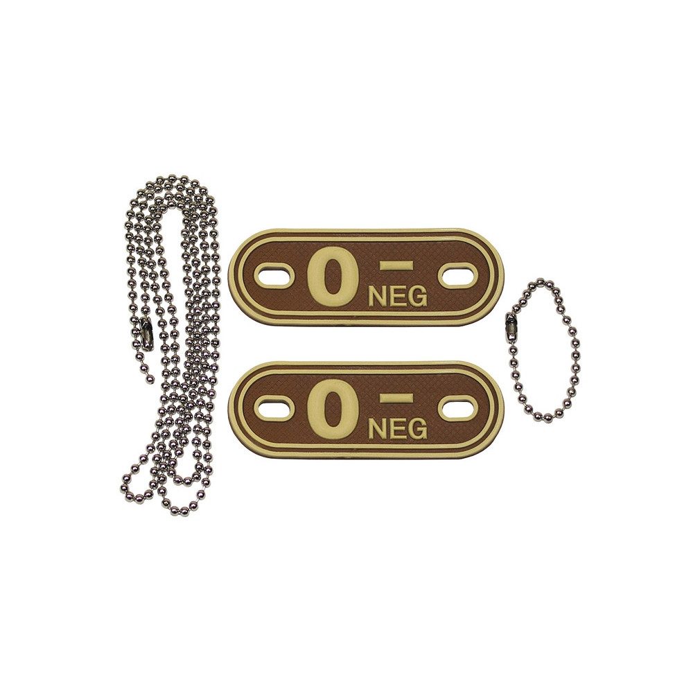 MFH Erste-Hilfe-Set MFH Blutgruppenmarke 3D mit Kette - desert