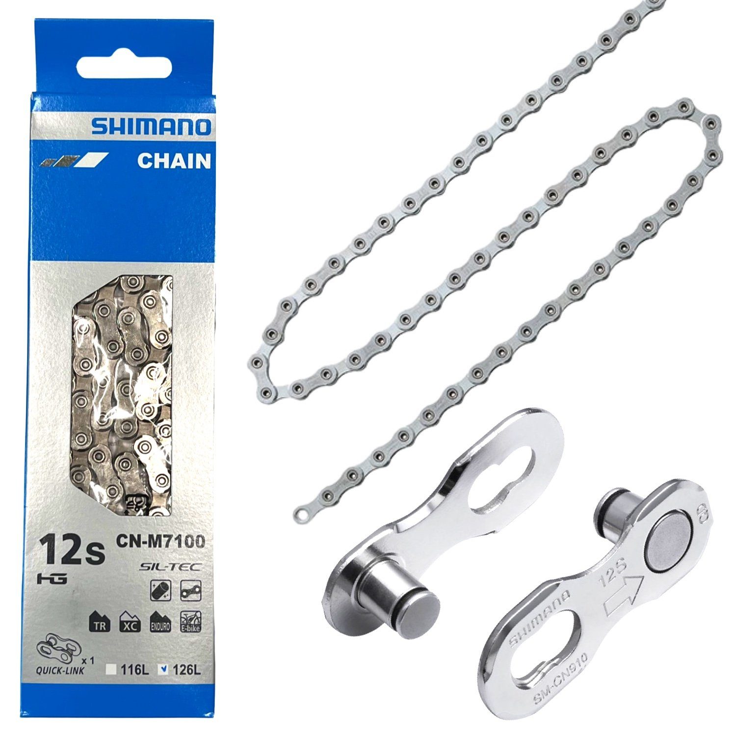 Shimano Fahrradkurbel Shimano Fahrrad Kette SLX CN-M7100 126 Glieder 12-fach