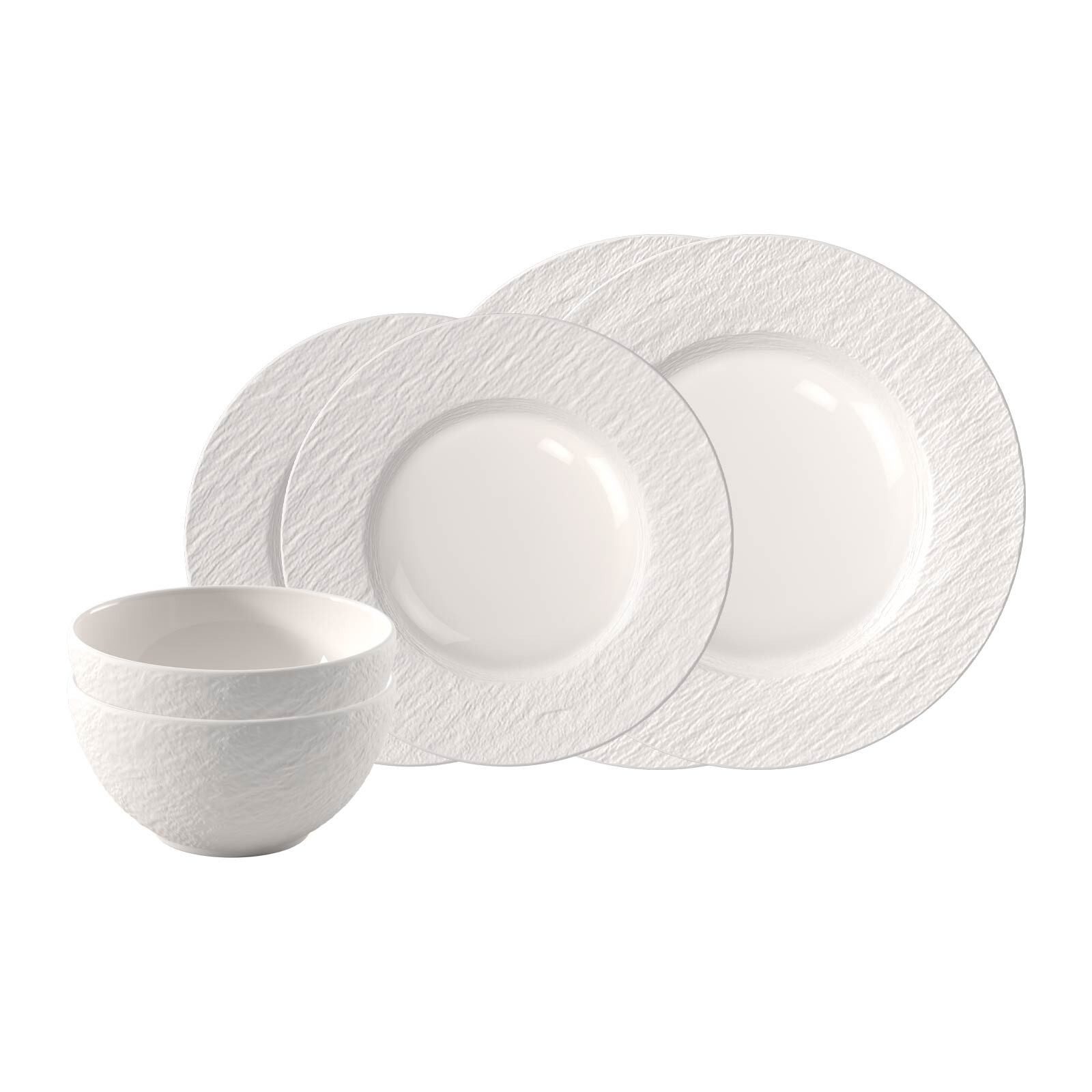 Villeroy & Boch Kombiservice Manufacture Ice Basic-Set 6-tlg. (6-tlg), 2 Personen, Porzellan