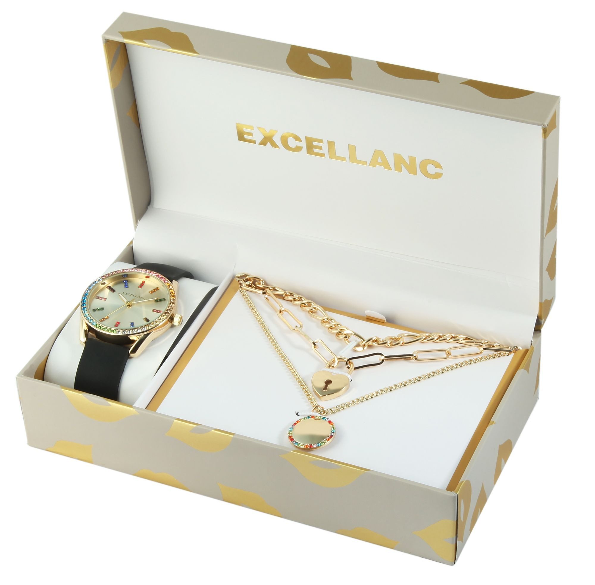Schmuckset 1900282 Excellanc Geschenkset mit Damenarmbanduhr und drei