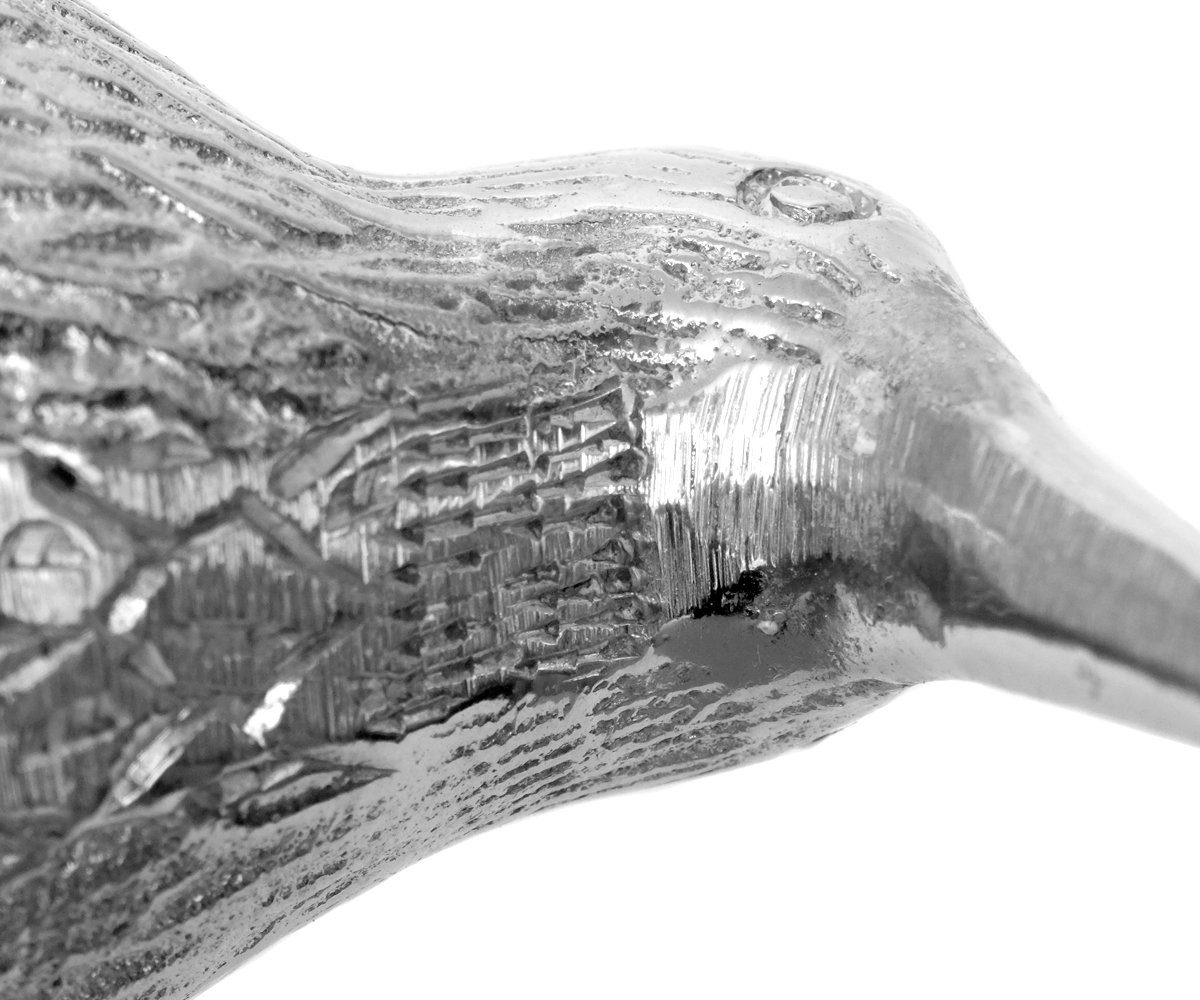 Brillibrum Dekofigur Kiwi Vogel Schwarz Laufvogel Figur Lila Tierfigur Tier Deko Gold Metall versilbert Silber Dekoration Neuseeland Handarbeit Glücksbringer