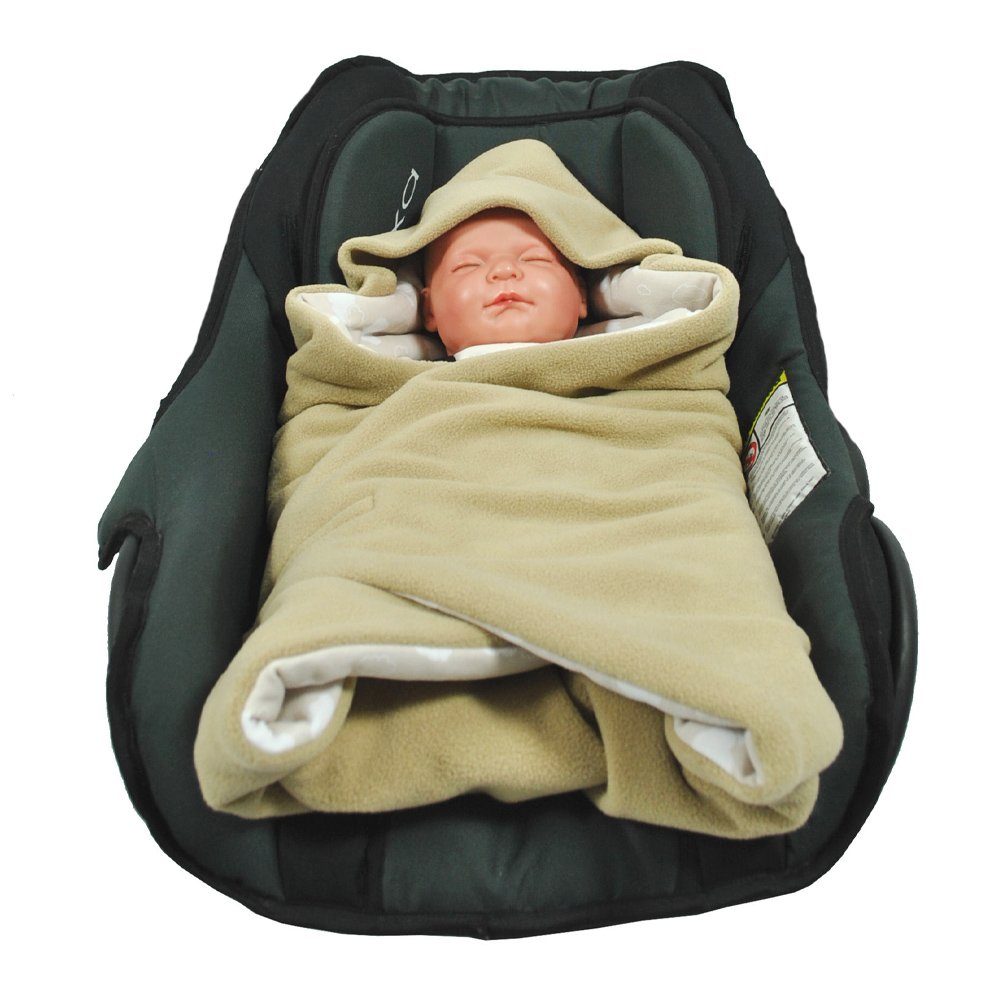 geeignet für die Babyschale Fußsack Punkt Winter, HOBEA-Germany, 3 Babyschalenfußsack für Einschlagdecke Babyschale hellbraun/Wolken