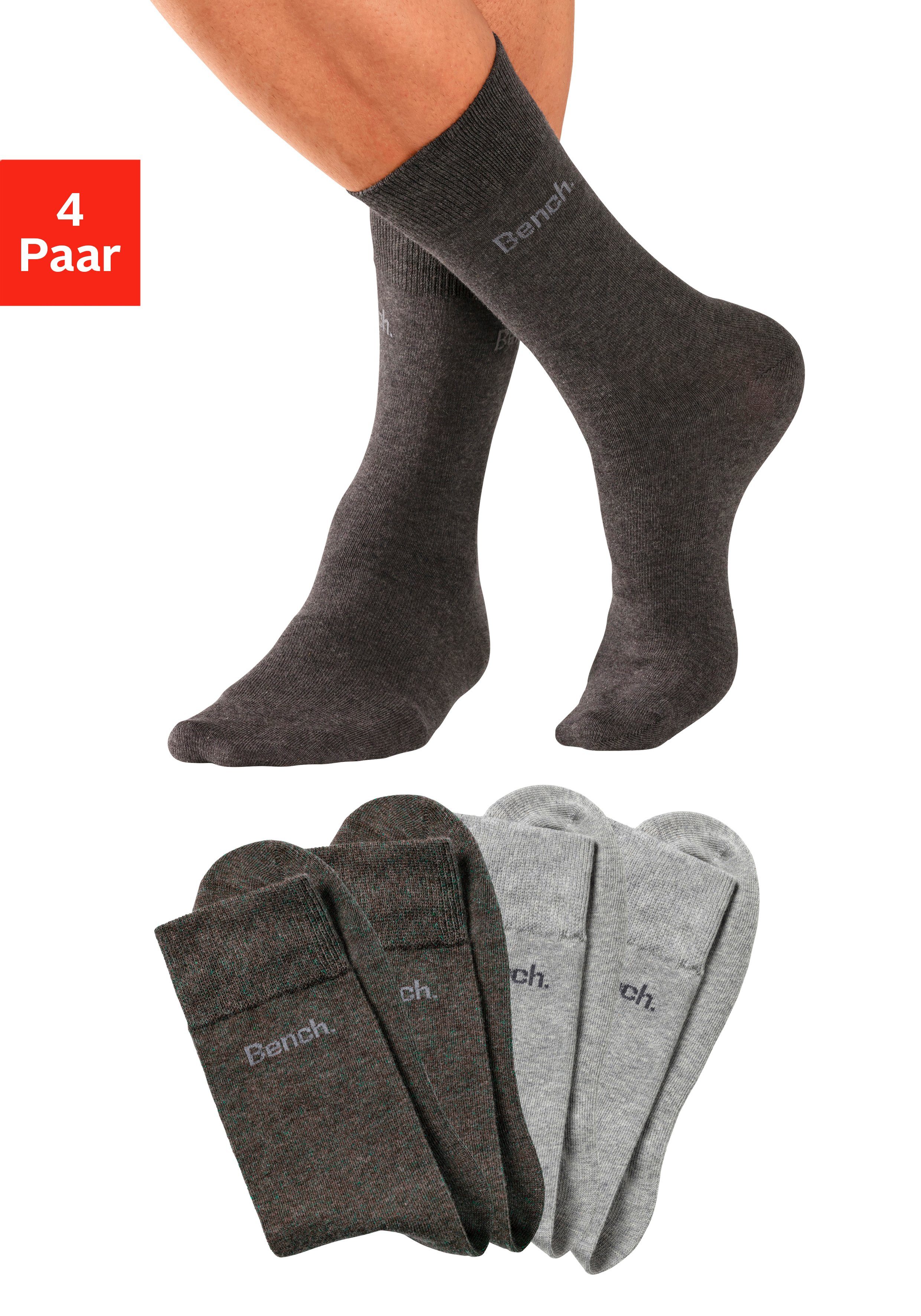 Bench. Basicsocken (4-Paar) in angenehm weicher Markenqualität