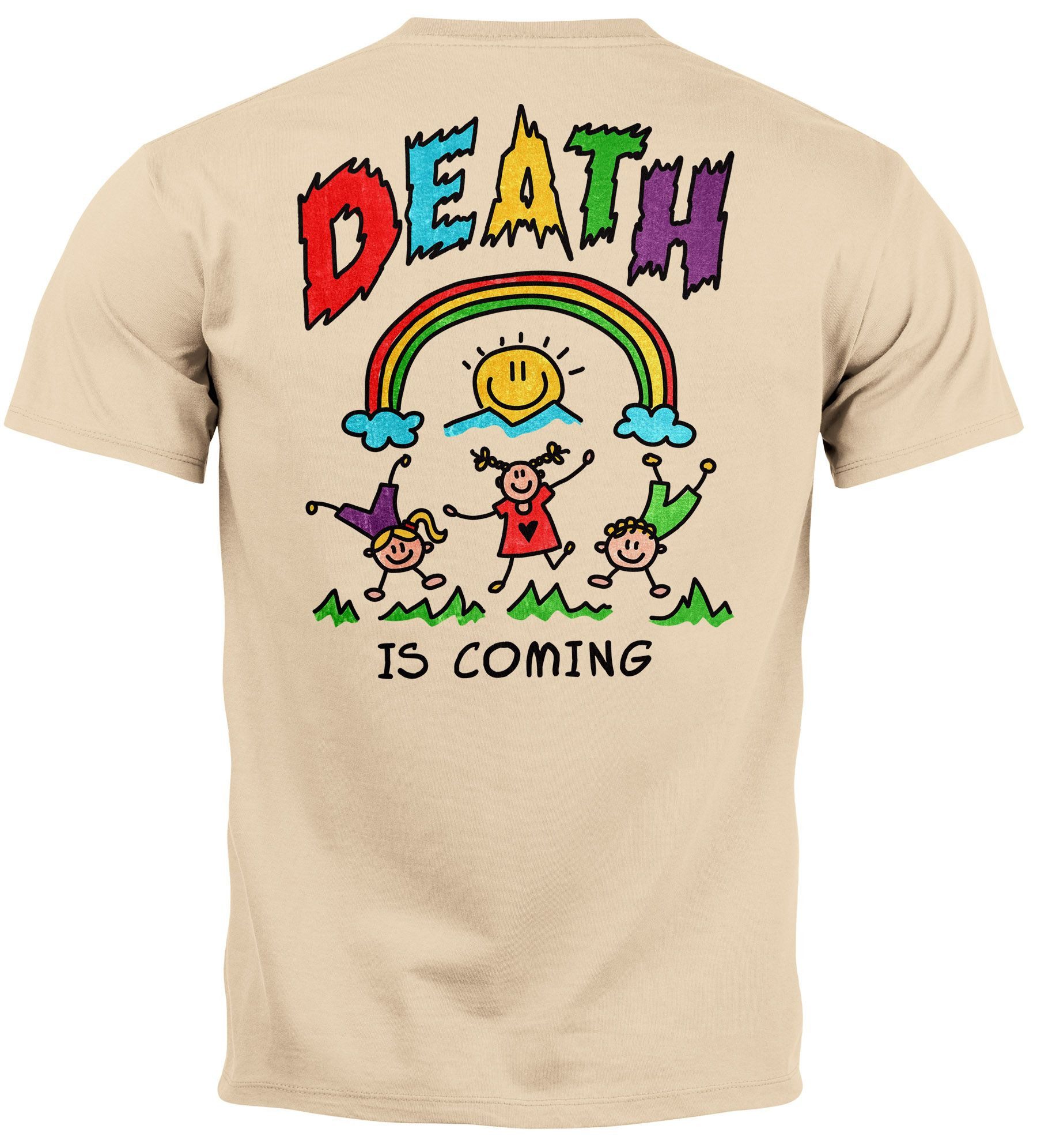 Print-Shirt Backprint TShirt Herren Printshirt Design mit lustigem Spruch Death