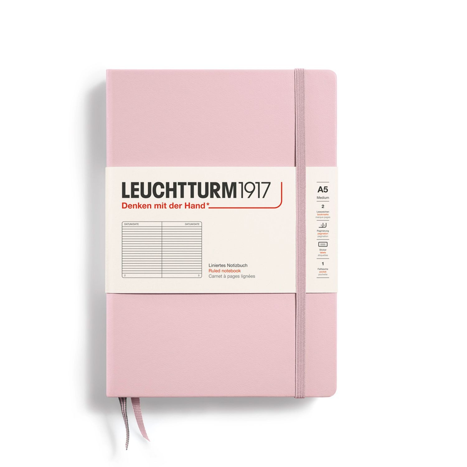 Leuchtturm1917 Notizbuch Notizbuch Medium A5 Hardcover Puder Liniert