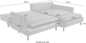 COLLECTION AB Ecksofa Nelson L-Form, mit Bettfunktion und Bettkasten