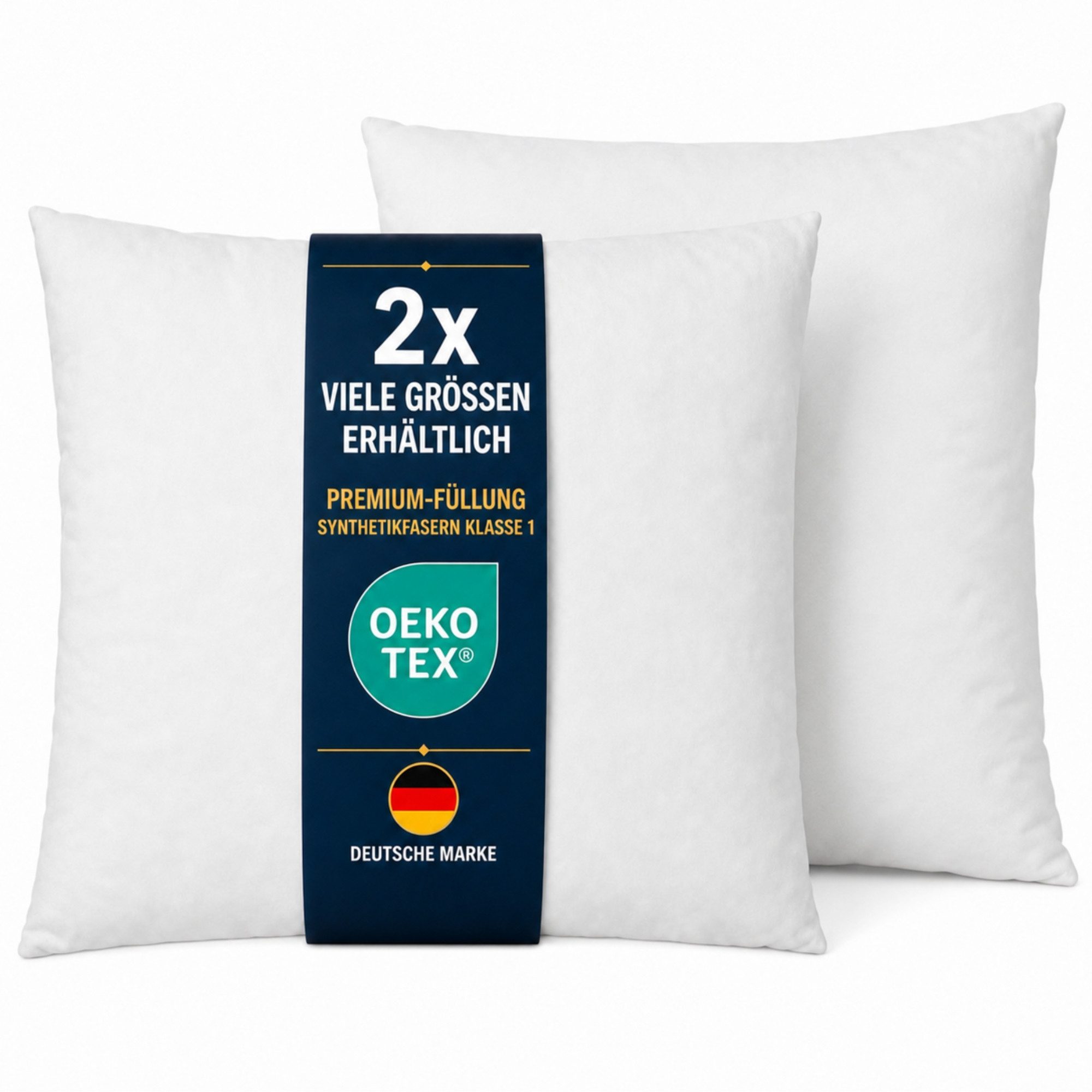 Bestlivings Dekokissen Premium Innenkissen (2er-Pack), Polyesterfüllung Klasse 1, extra bauschig, formstabil, 30°C waschbar