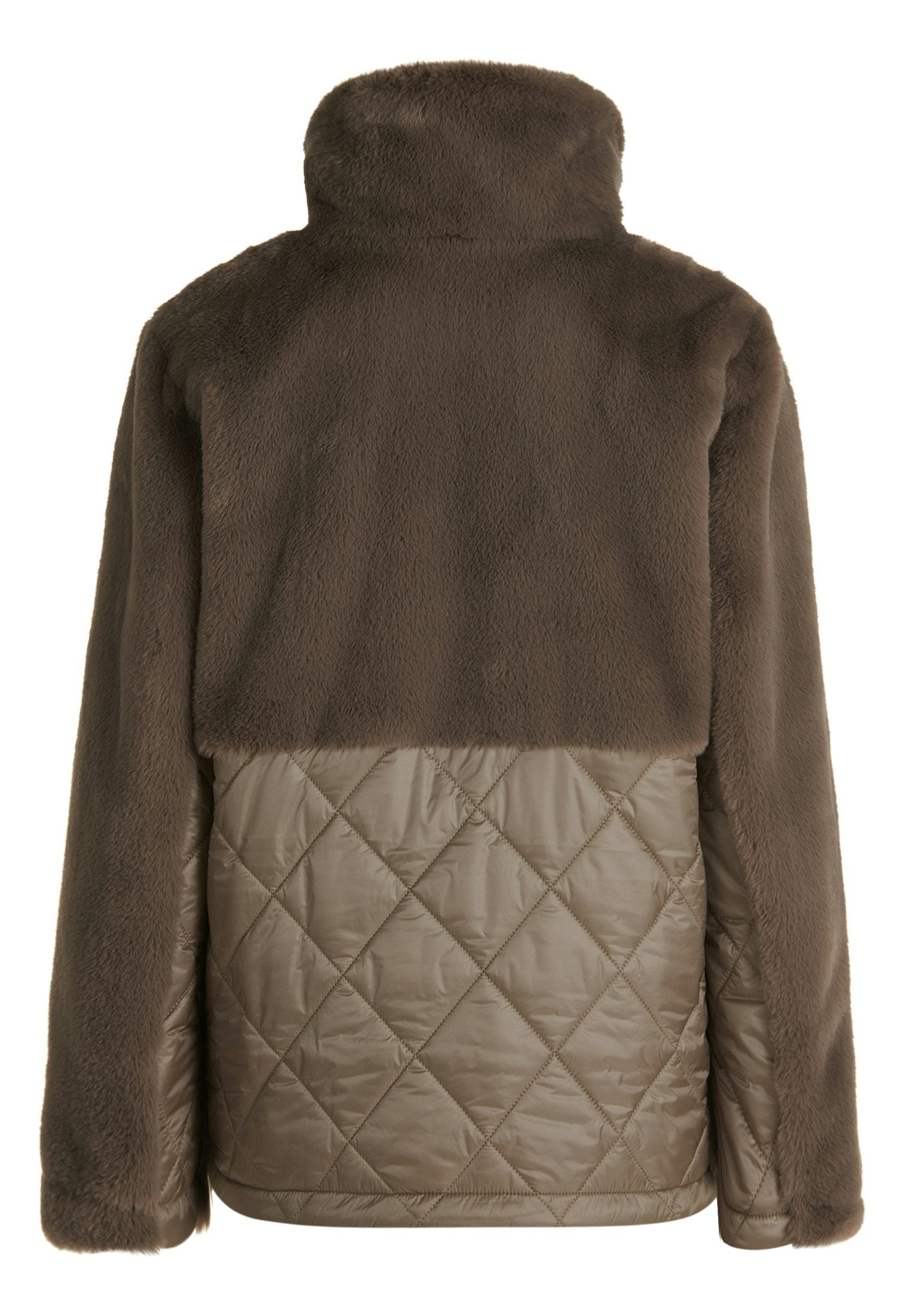 Amber & June Fellimitatjacke Jacke PlUEsch - Plüschjacke mit Stehkragen - Damen Jacke