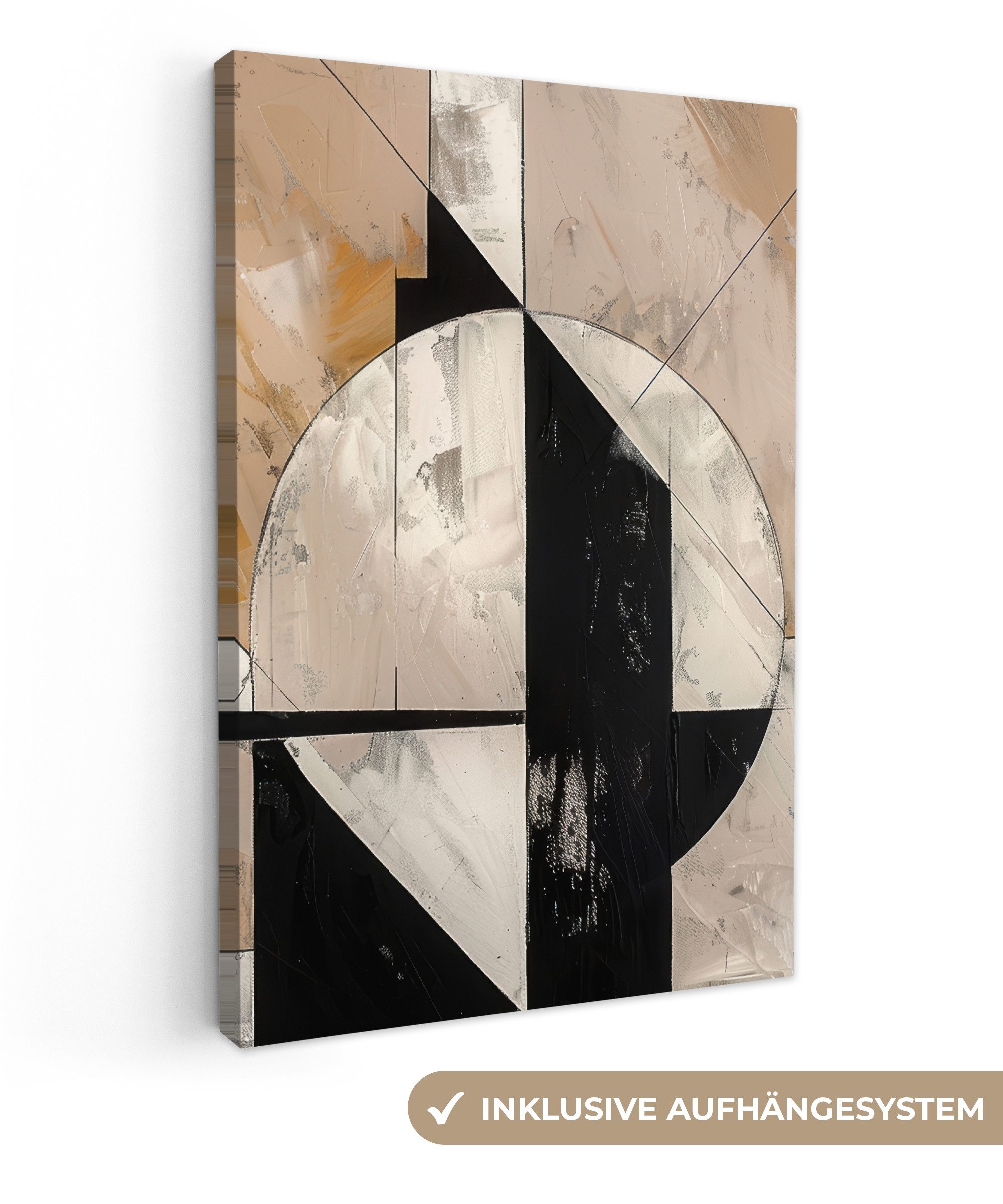 OneMillionCanvasses® Leinwandbild Abstrakt - Modern - Geometrisch - Pastell, Fotodruck (1 St), Leinwand Canvas Wandbild, Wanddekoration 20x30 cm