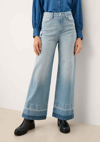 s.Oliver 5-Pocket-Jeans »Regular: Wide leg-Jeans« Waschung, Leder-Patch