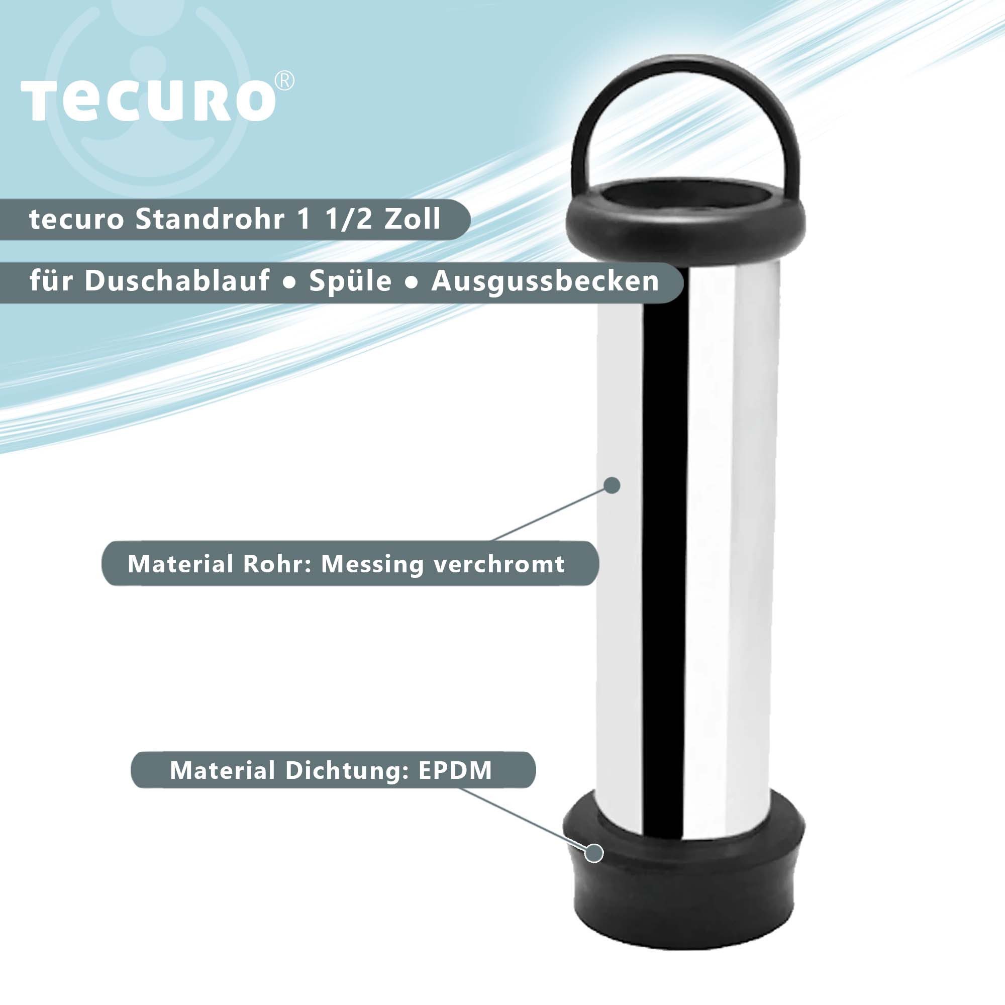 tecuro Ablaufgarnitur Standrohr 1 1/2 Zoll günstig online kaufen