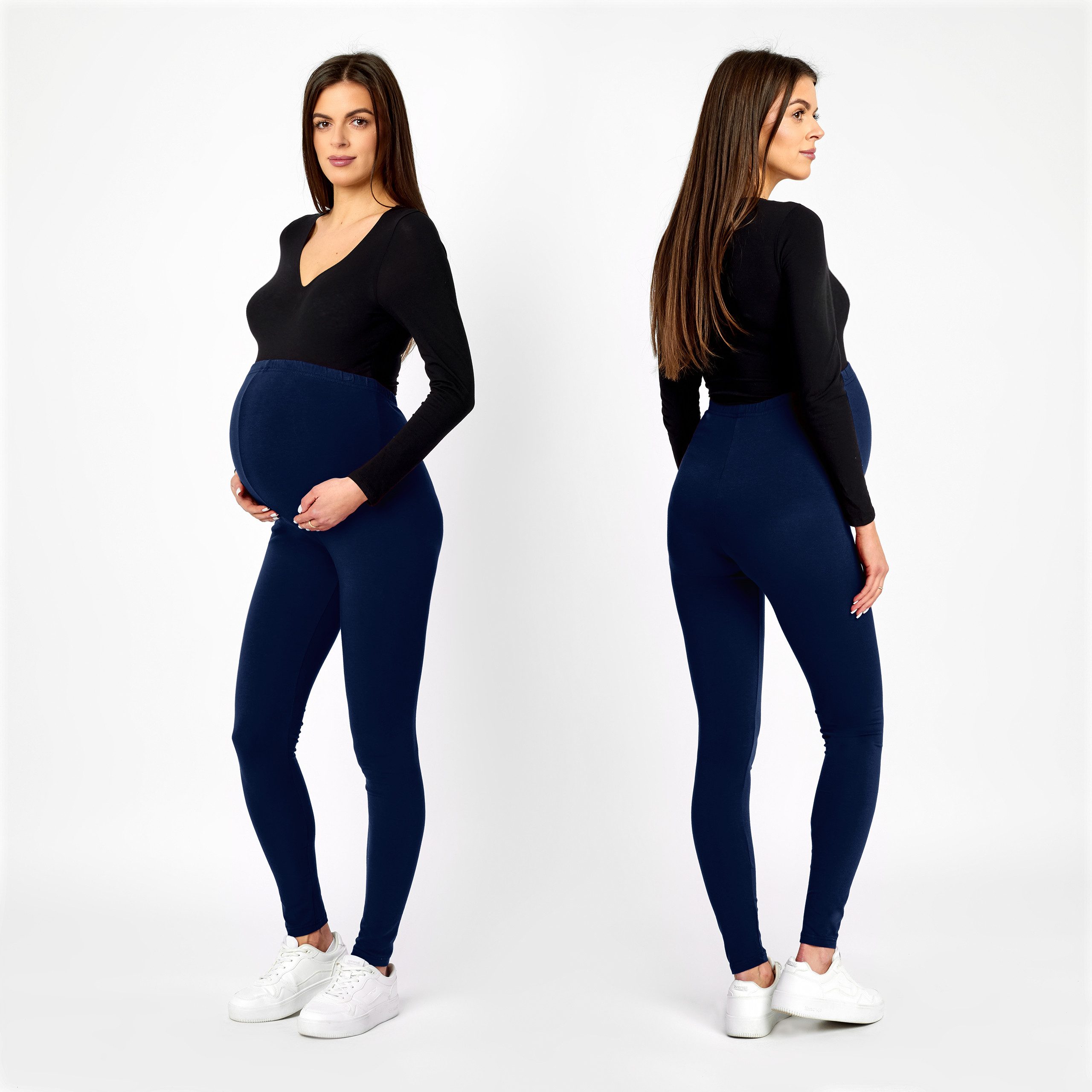 Be Mammy Umstandsleggings Lange Umstandshose aus Viskose BE-02 (1-tlg) elastischer Bund