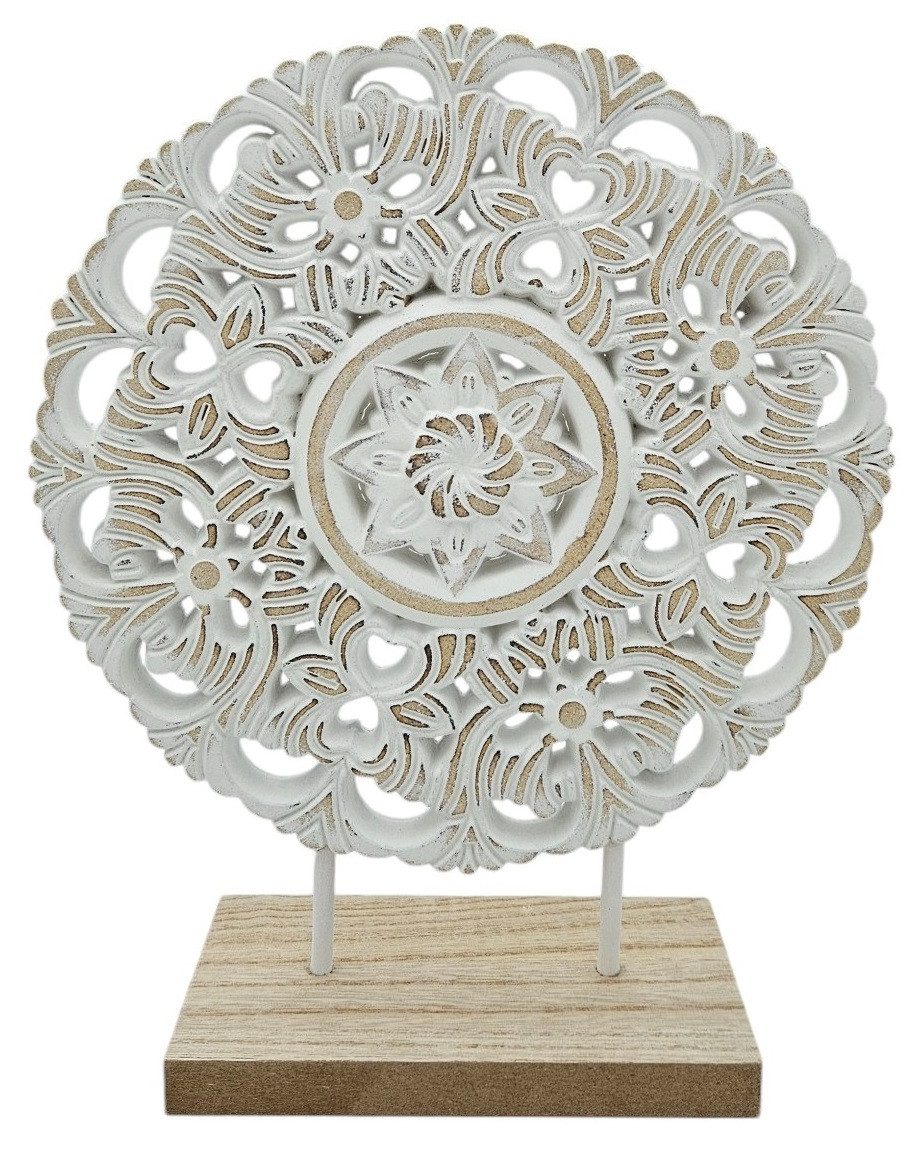 Meinposten Ornament mit Sockel Aufsteller Holzbild Schabby Vintage Blumenmuster (1 St)