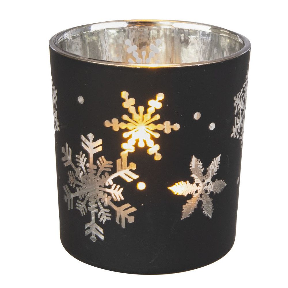 MICA Teelichthalter Teelichtglas - Schneeflocken - günstig online kaufen