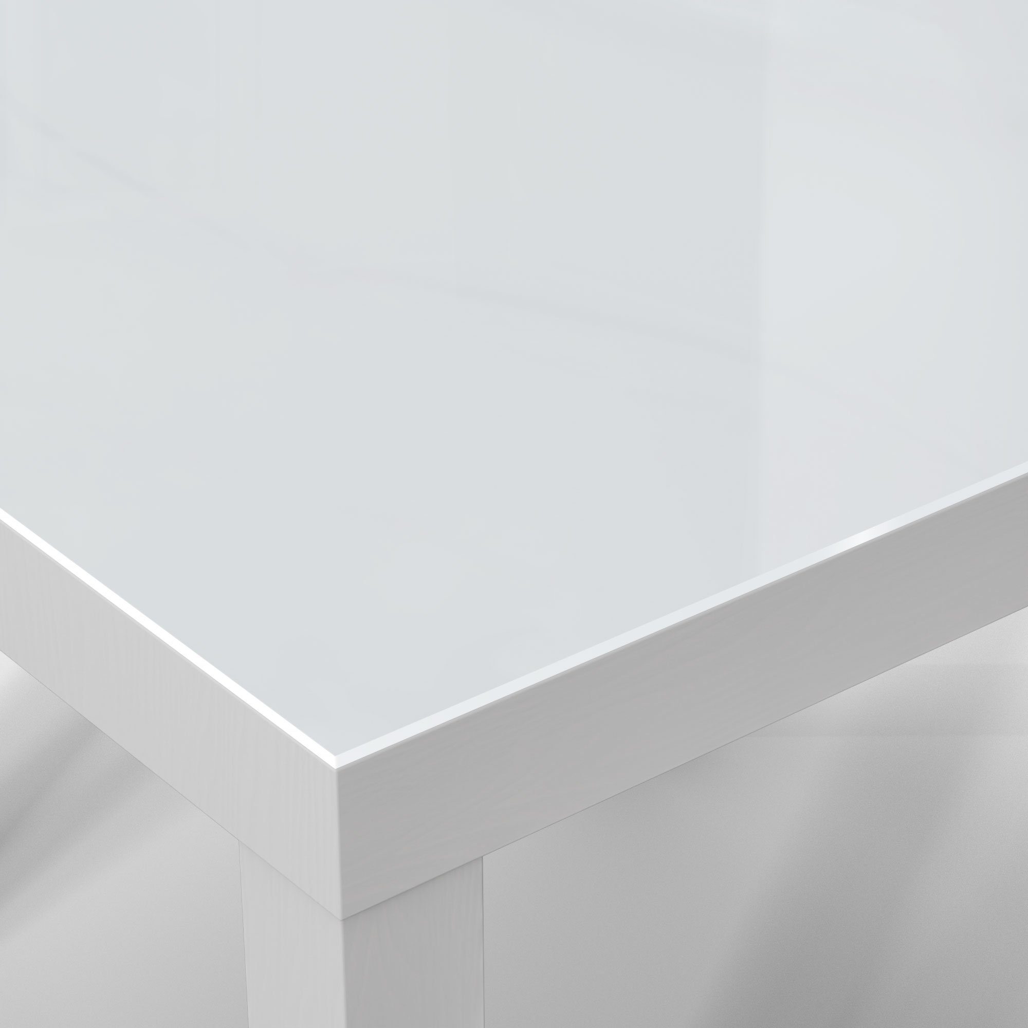 modern Glastisch 'Unifarben DEQORI - Couchtisch Weiß Glas Beistelltisch Hellgrau',