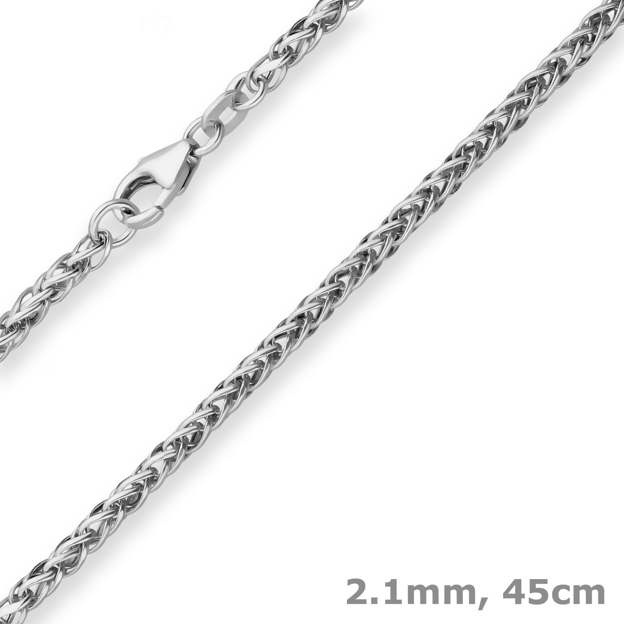 Schmuck Krone Goldkette 2,1mm Bingokette aus 585 Weißgold 45cm, Gold 585