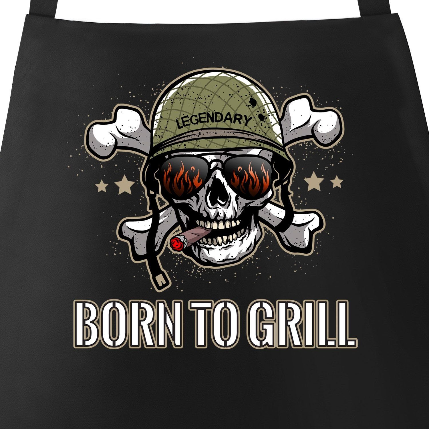 MoonWorks Grillschürze Born To Grill GrillSchürze für Herren mit