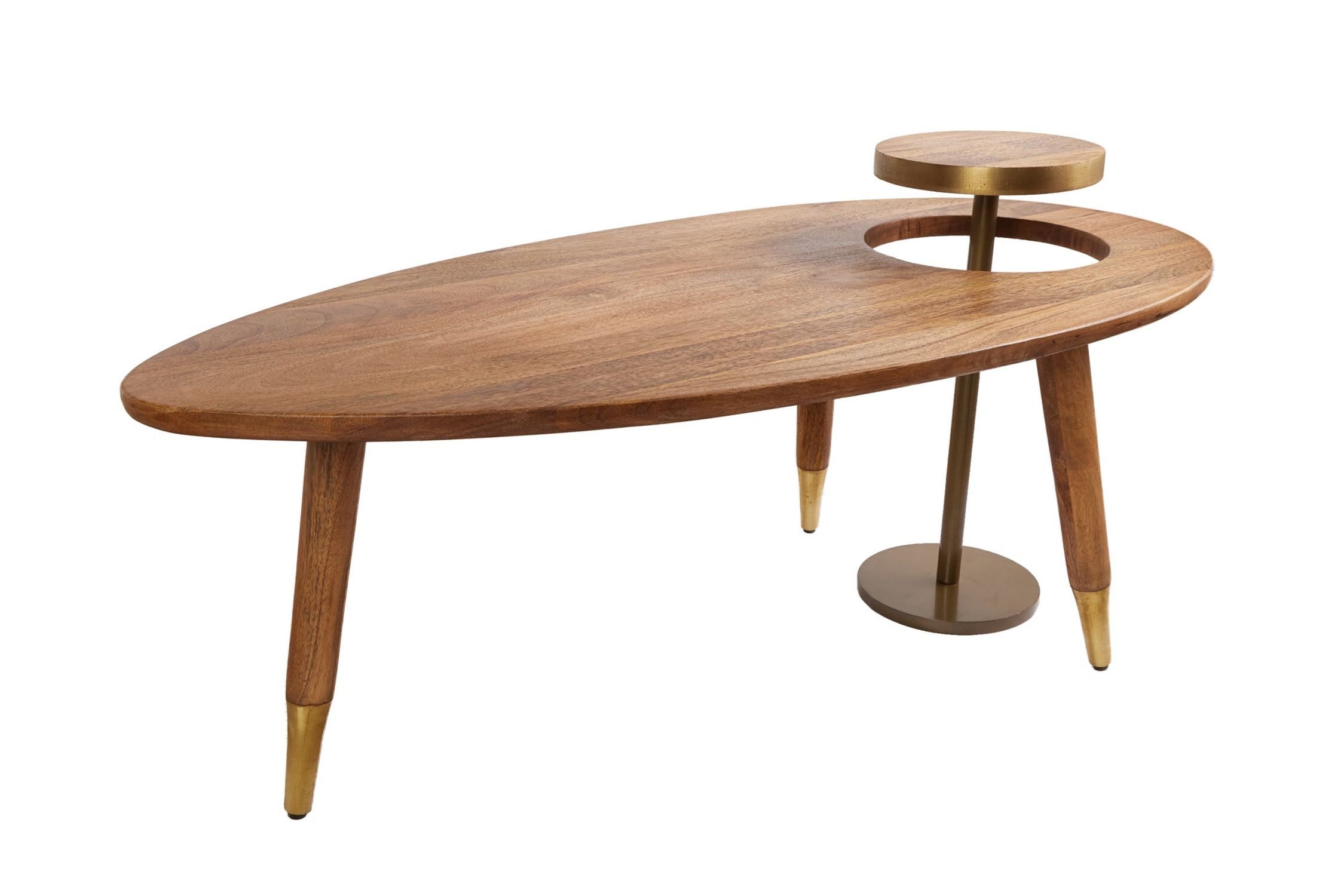 Licht-Erlebnisse Couchtisch ANTONIO, aus Mango Holz Metall in Braun