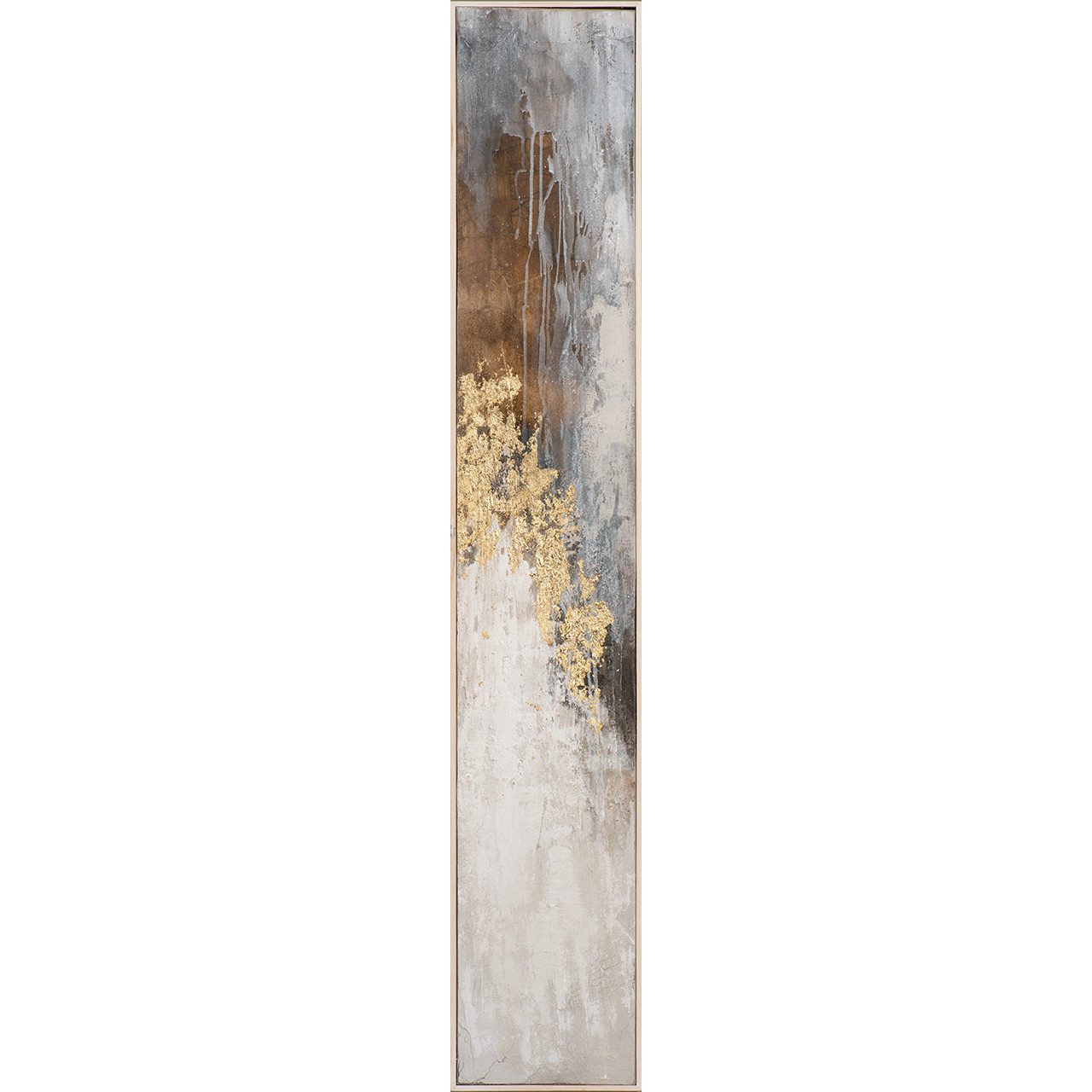 ArtUniverse Gemälde Abstrakte Farbkomposition mit goldenen Akzenten 27 x 152 cm, Abstrakt