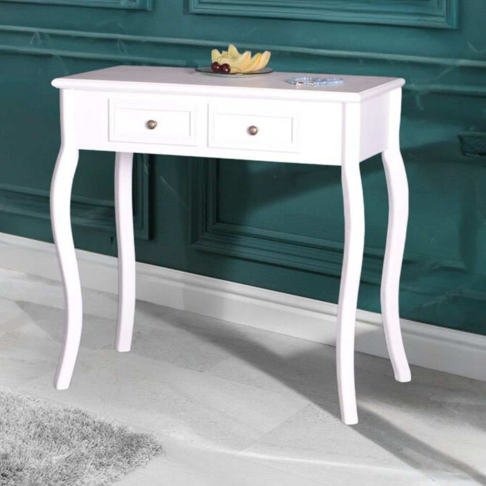 LebensWohnArt Konsolentisch Landhaus Konsolentisch VALARIE 80cm weiss 2 Sch günstig online kaufen