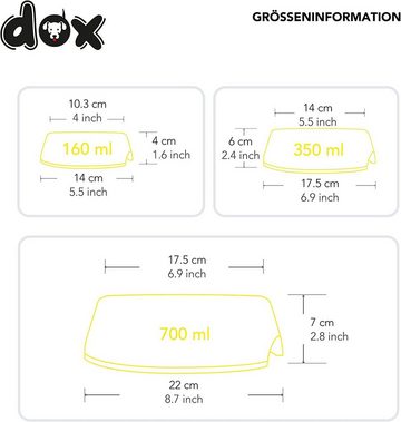 DDOXX Futternapf Napf für Hunde & Katzen, rutschfest, Gelb 700 Ml