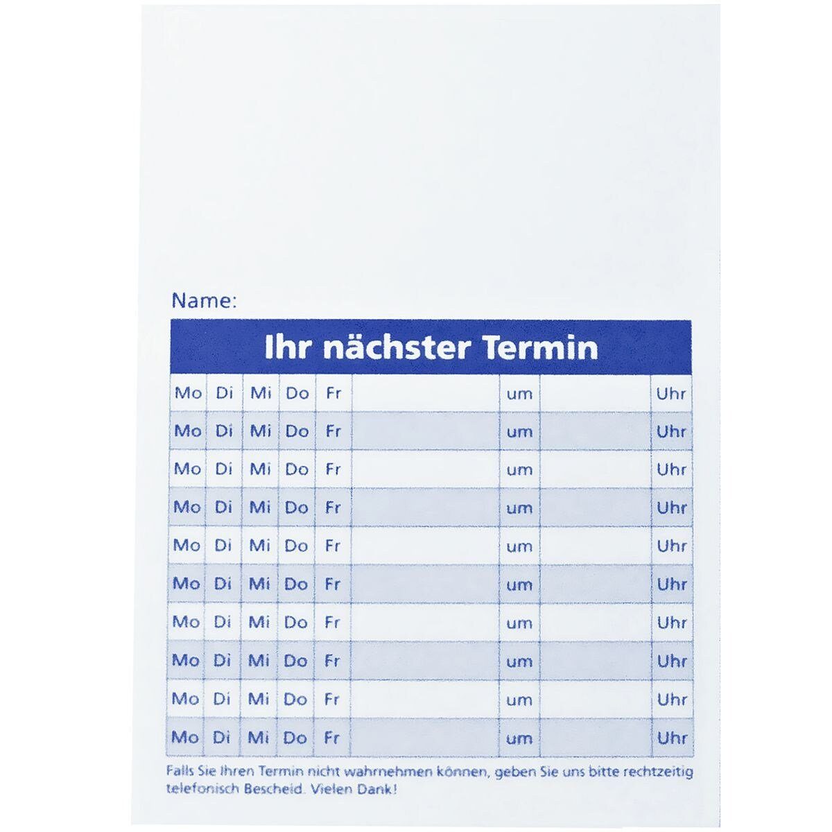 KOENIGEBHARDT Notizzettel Ihr nächster Termin, 10 Terminblöcke à 50 Terminzettel