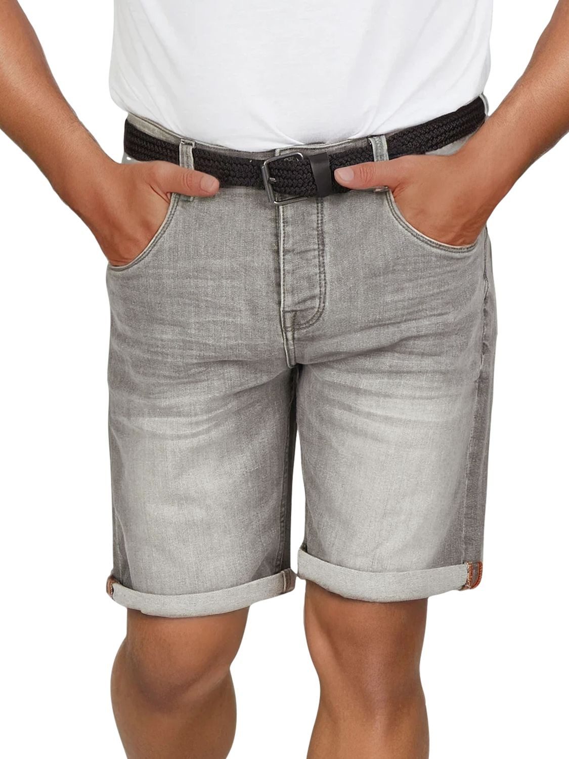 DENIMFY Jeansshorts Herren Shorts DFBo Regular Fit Bermudashorts mit Gürtel