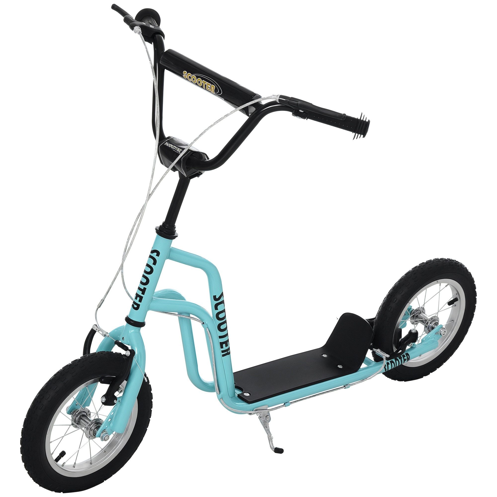 HOMCOM Scooter Tretroller mit verstellbarem Lenker, großen Rädern Kickscooter, 0 km/h, (Scooter, 1 tlg., Kinderscooter), 120L x 58B x 75-80H cm