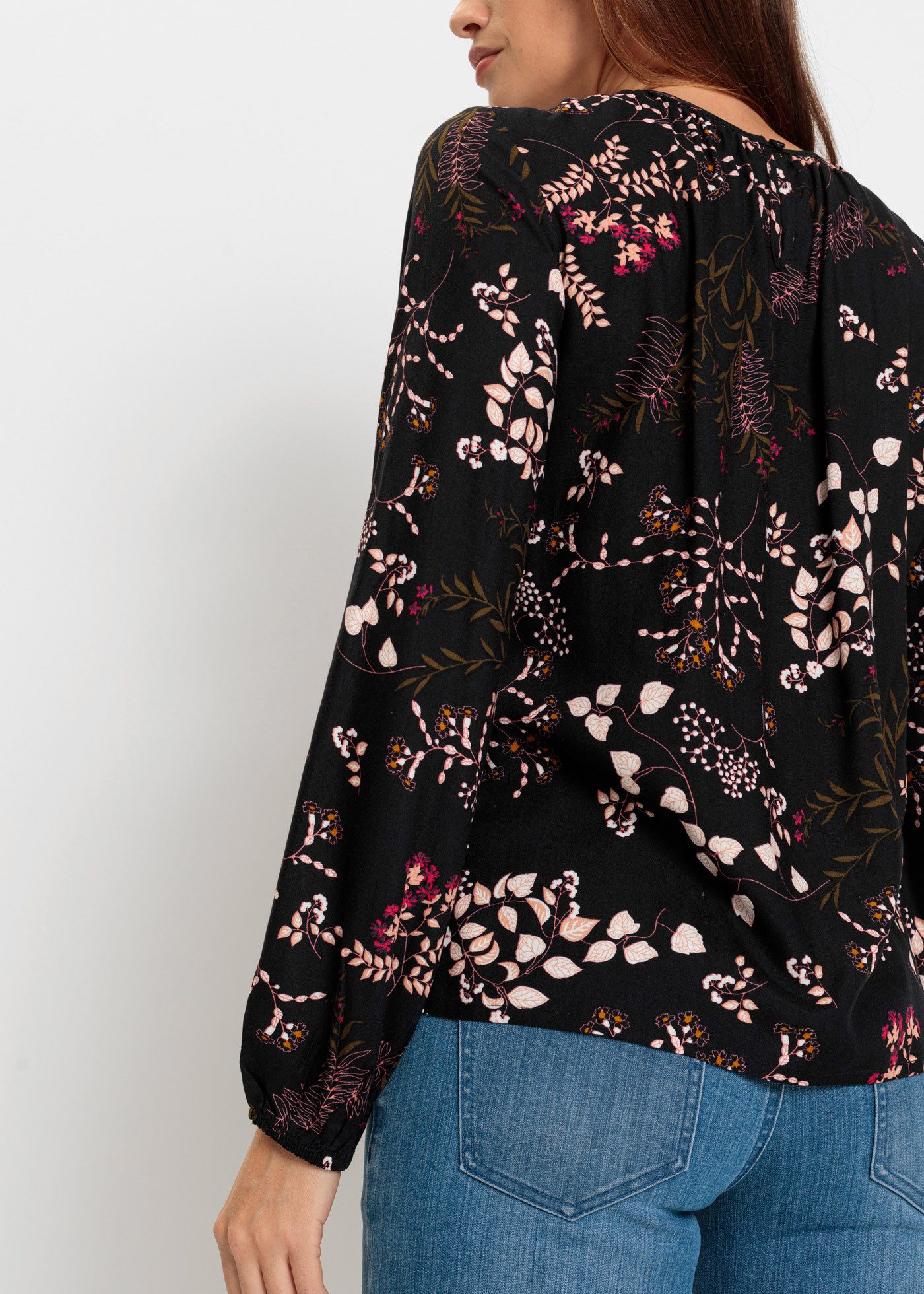 bonprix Druckbluse bequeme Passform, aus Viskose, Schlitz mit Knopfverschluss im Rücken