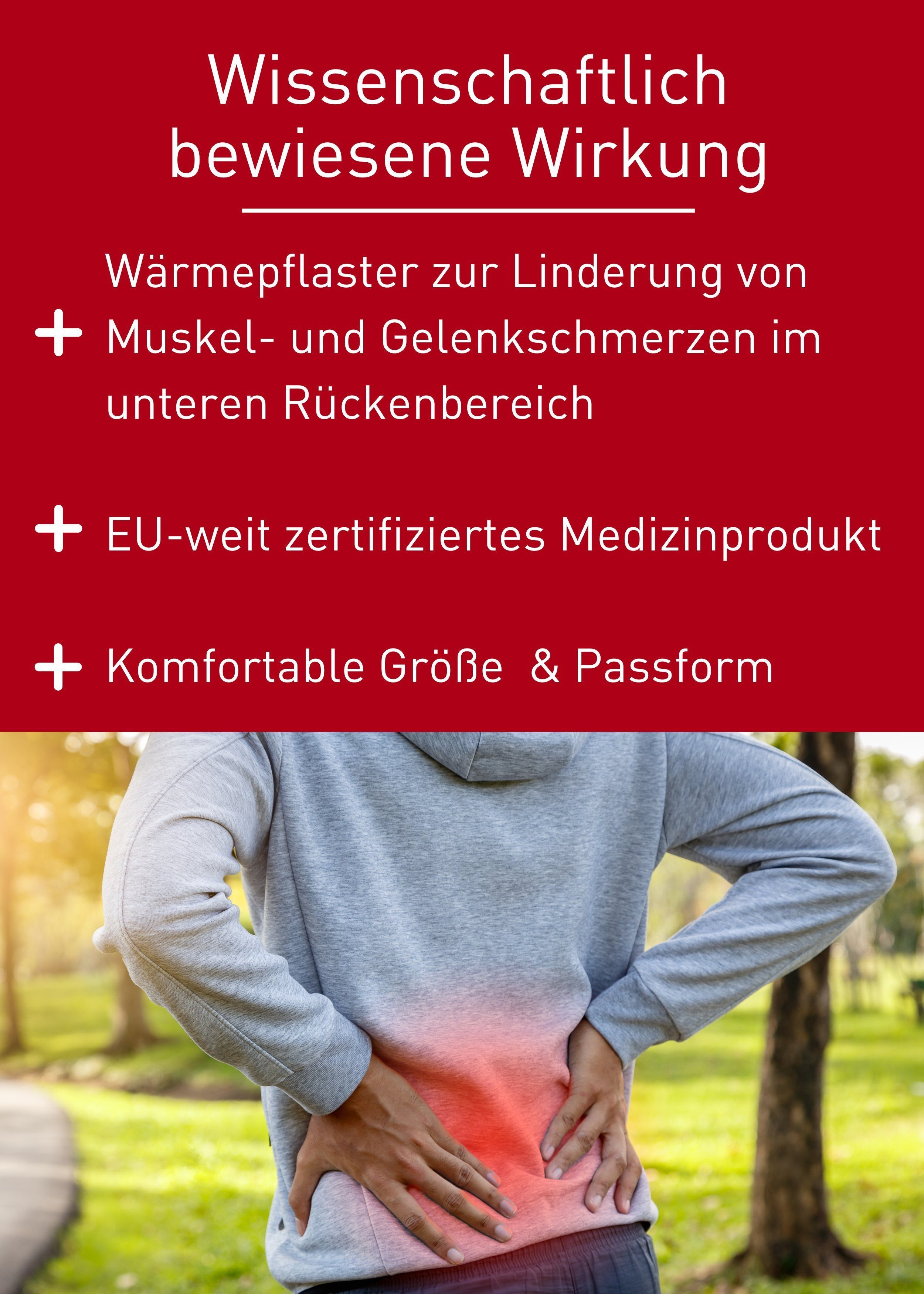 N1 Healthcare Wärmepflaster N1 Wärmepflaster für den Rücken, 4 St. (4 St), 8 Stunden wohltuende Wärme