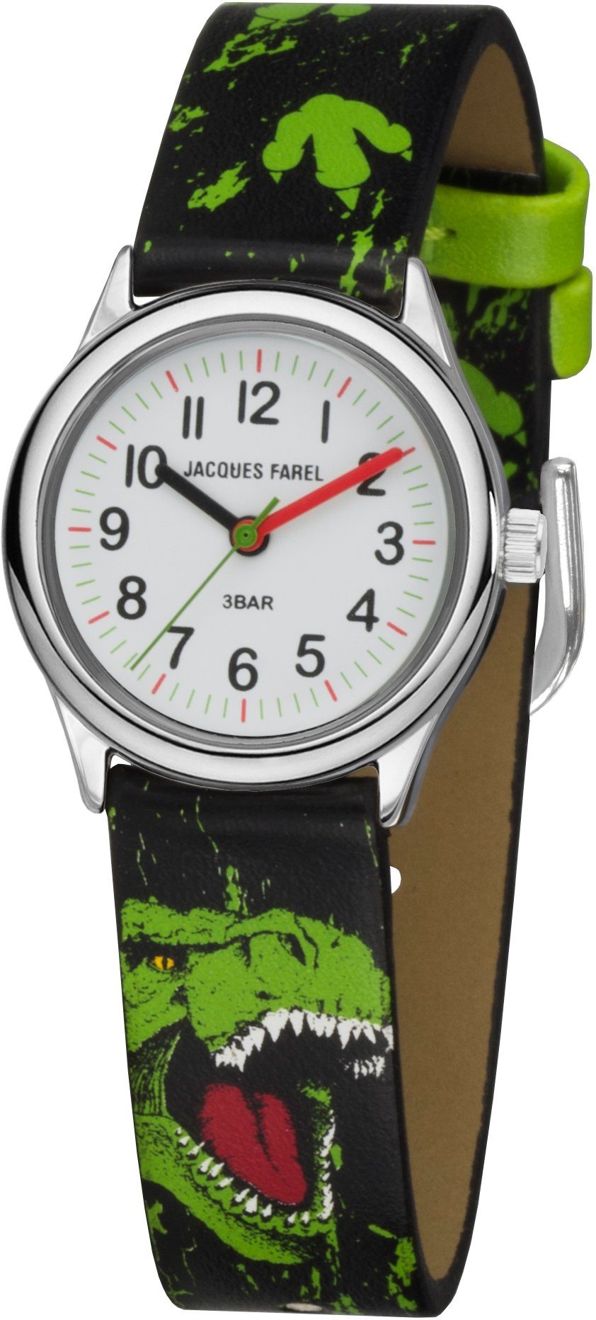Jacques Farel Quarzuhr HCC 921, ideal auch als Geschenk, Metallgehäuse IPS,  silberfarben beschichtet