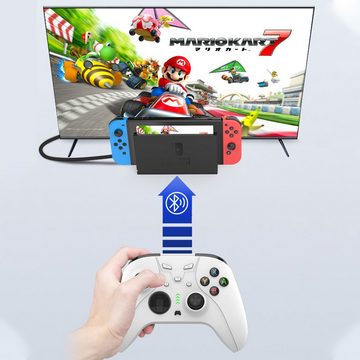 KINSI Gamepad für switch,Kabellose Controller,Bluetooth,600mAh Nintendo-Controller (Turob,Zwillingsmotoren,Sechs-Achsen-Gyroskop)