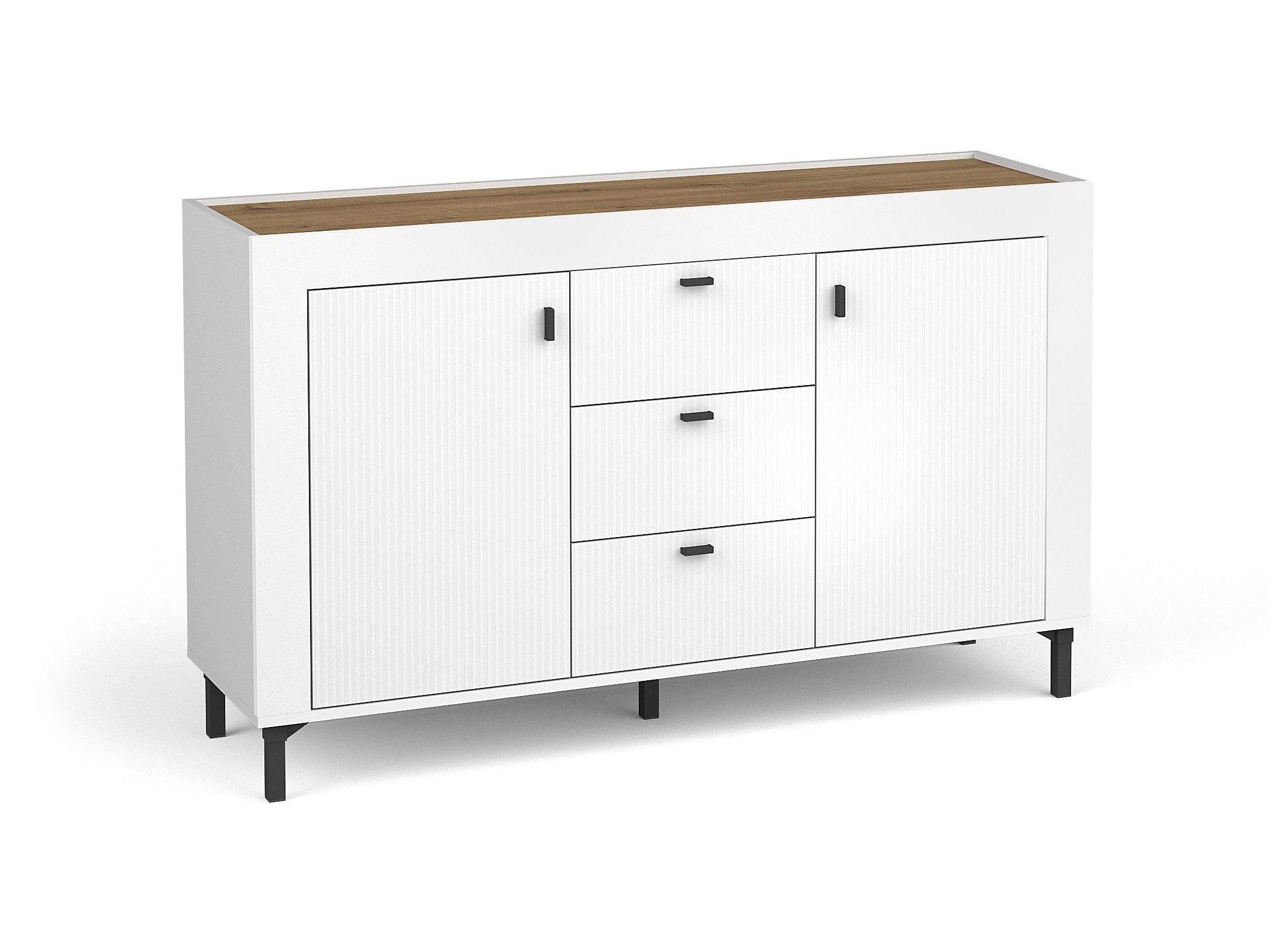 Beautysofa Kommode MONTA mit 2 Türen und 3 Schubladen (Modernes Design, viel Stauraum)