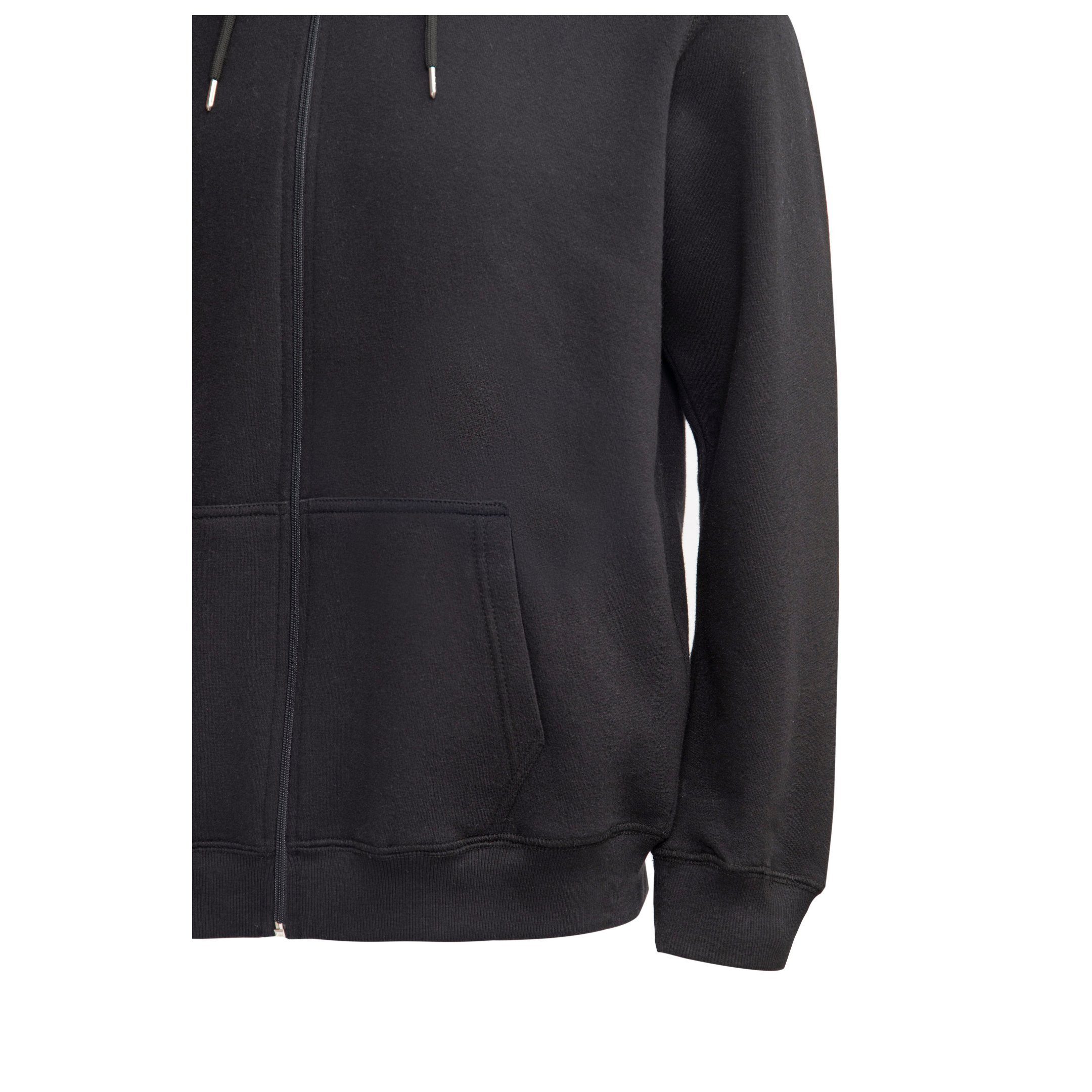 L mit Sweatshirt Schwarz Uni-Farben, - Reißverschluss, M Kapuze Herrensweatjacke, XXL Zestri Sweatshirtjacke mit Sweatshirt, Herren S XL Pullover