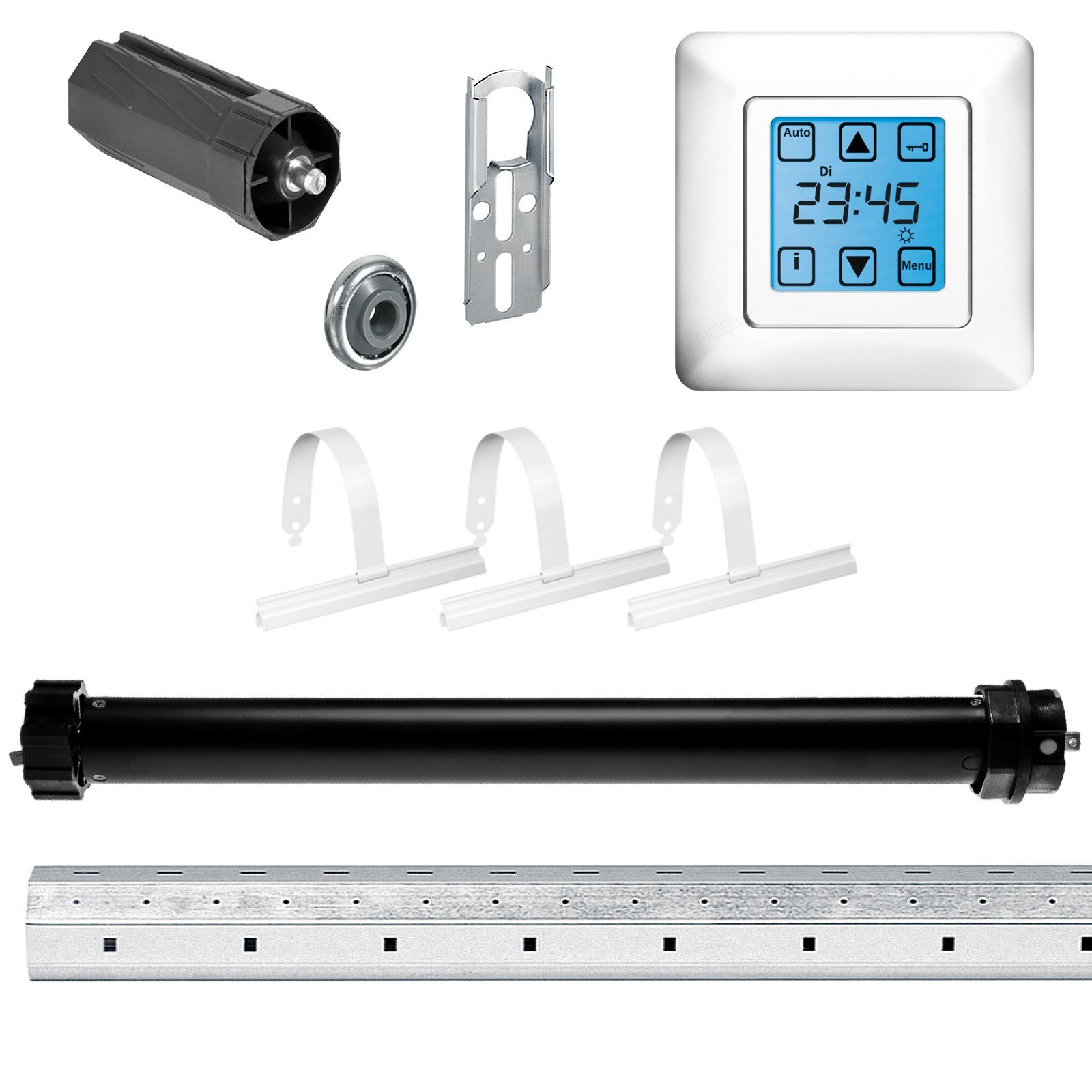 40Nm/90kg Zeitschaltuhr, Achtkantwelle Mechanik-Set, 1-St., mit Nobily Rollladen-Set Rollladenmotor, Maxi