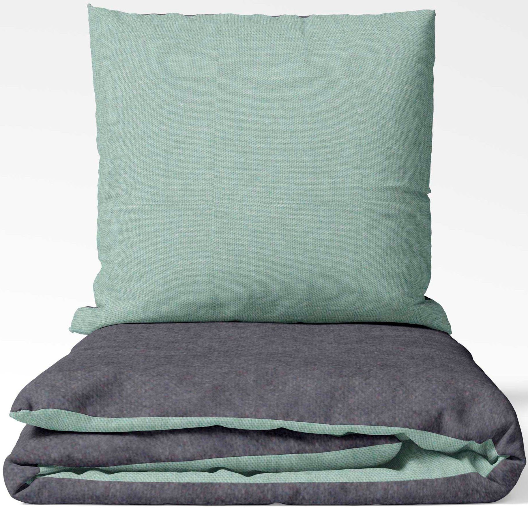 SETEX Wendebettwäsche Feinbiber, Biber, 2 teilig, mit Wendefunktion