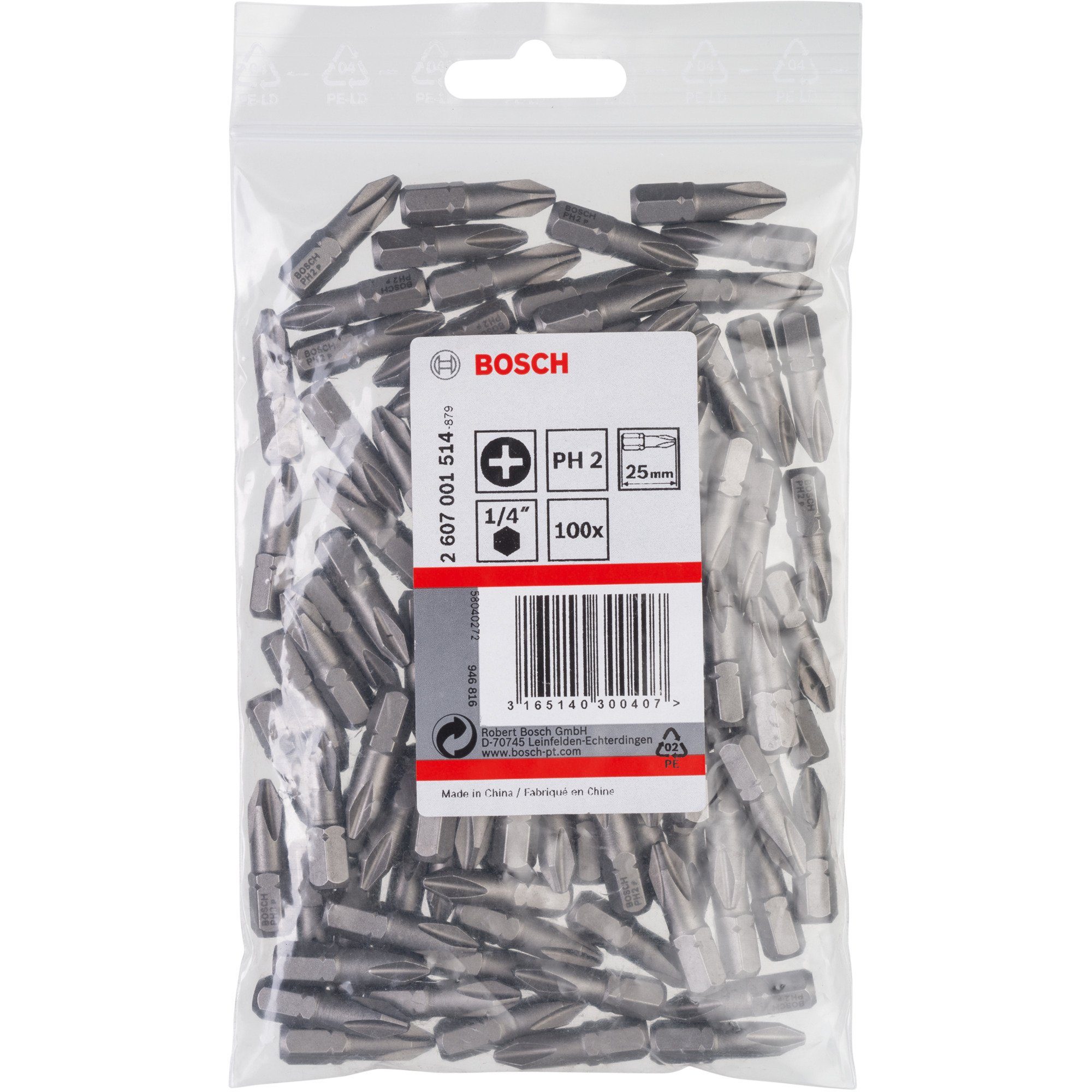 Thumbnail - Bosch Professional Bohrer- und Bitset Bosch Professional Schrauberbit PH2, 25mm, 100