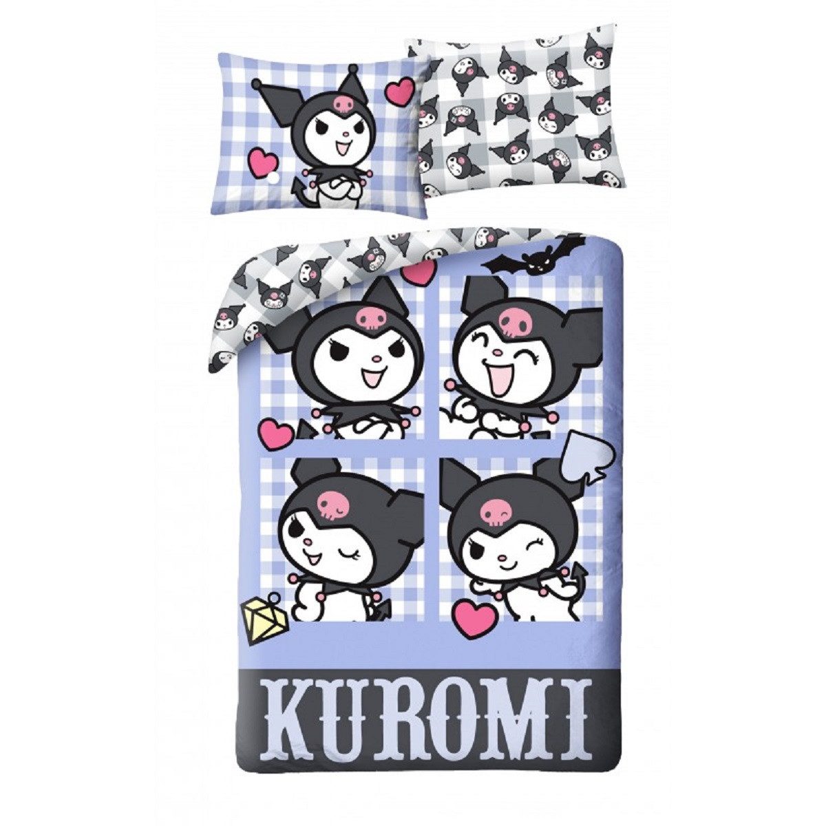 Hello Kitty Bettwäsche Set aus Mikrofaser Deckenbezug 140 × 200 cm mit 70 × 90 cm Kissenbezug, Mikrofaser, 2 teilig