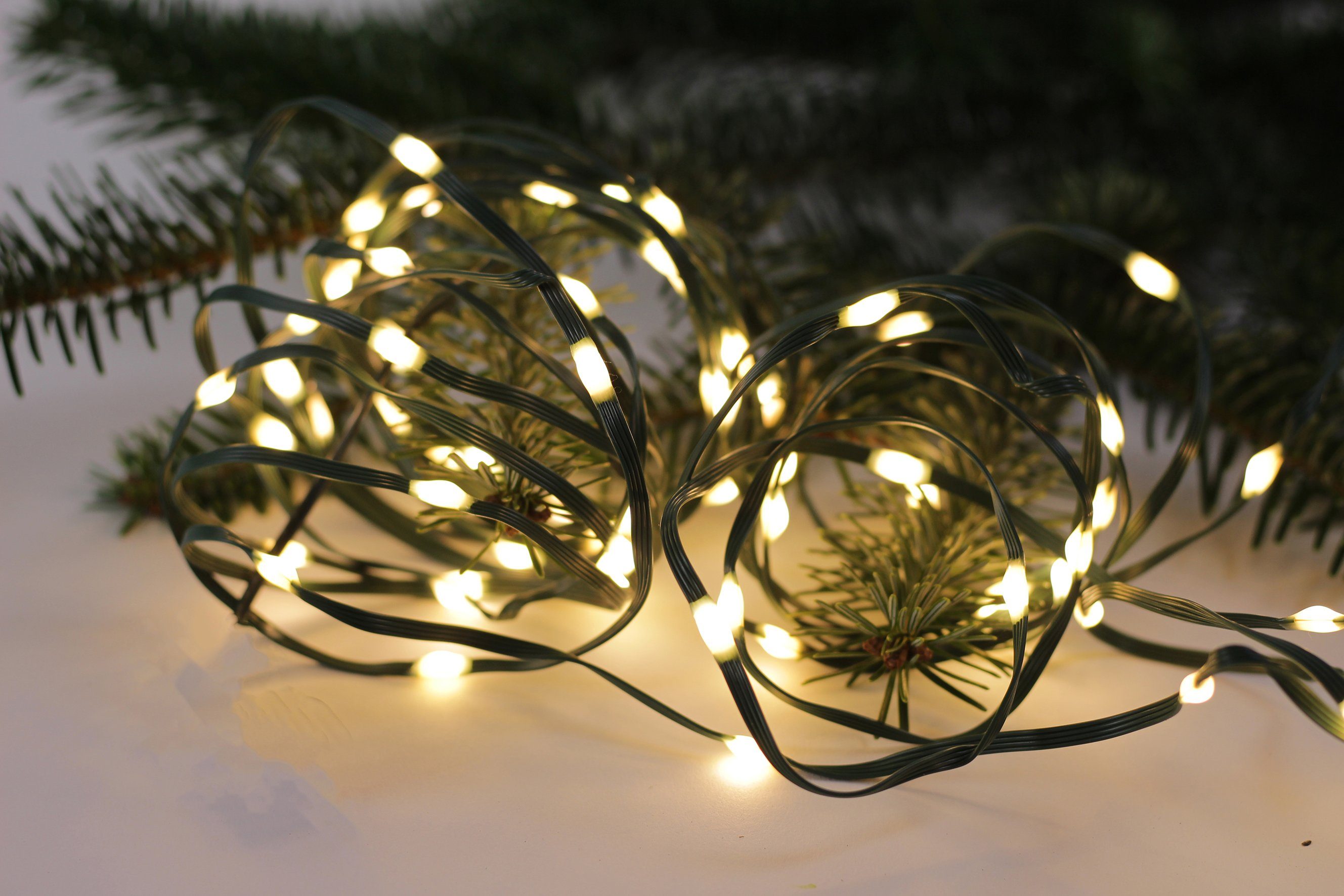 Star-Max LED-Lichterkette aussen, inklusive 100-flammig, biegbarem einem Kupferdraht Weihnachtsdeko Timer, 6/18h aus