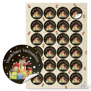 Logbuch-Verlag Aufkleber Weihnachtssticker Set - 5 x 24, 4 cm, (Set, 120tlg), 5 verschiedene Designs für Weihnachtsgeschenke zu Weihnachten