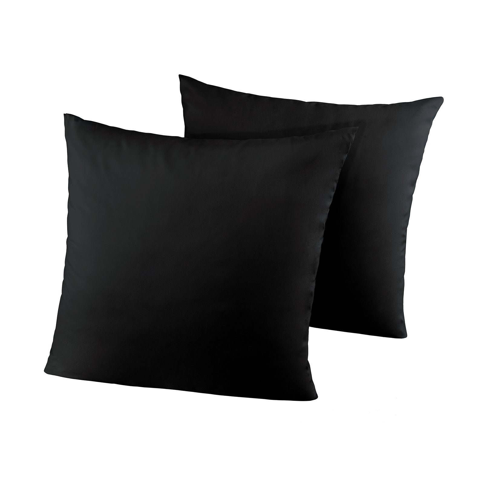 HTI-Living Dekokissen Kissenhüllen Mikrofaser 2er Set 80 x 80 cm, Zierkissen Dekokissen Sofakissen Schwarz