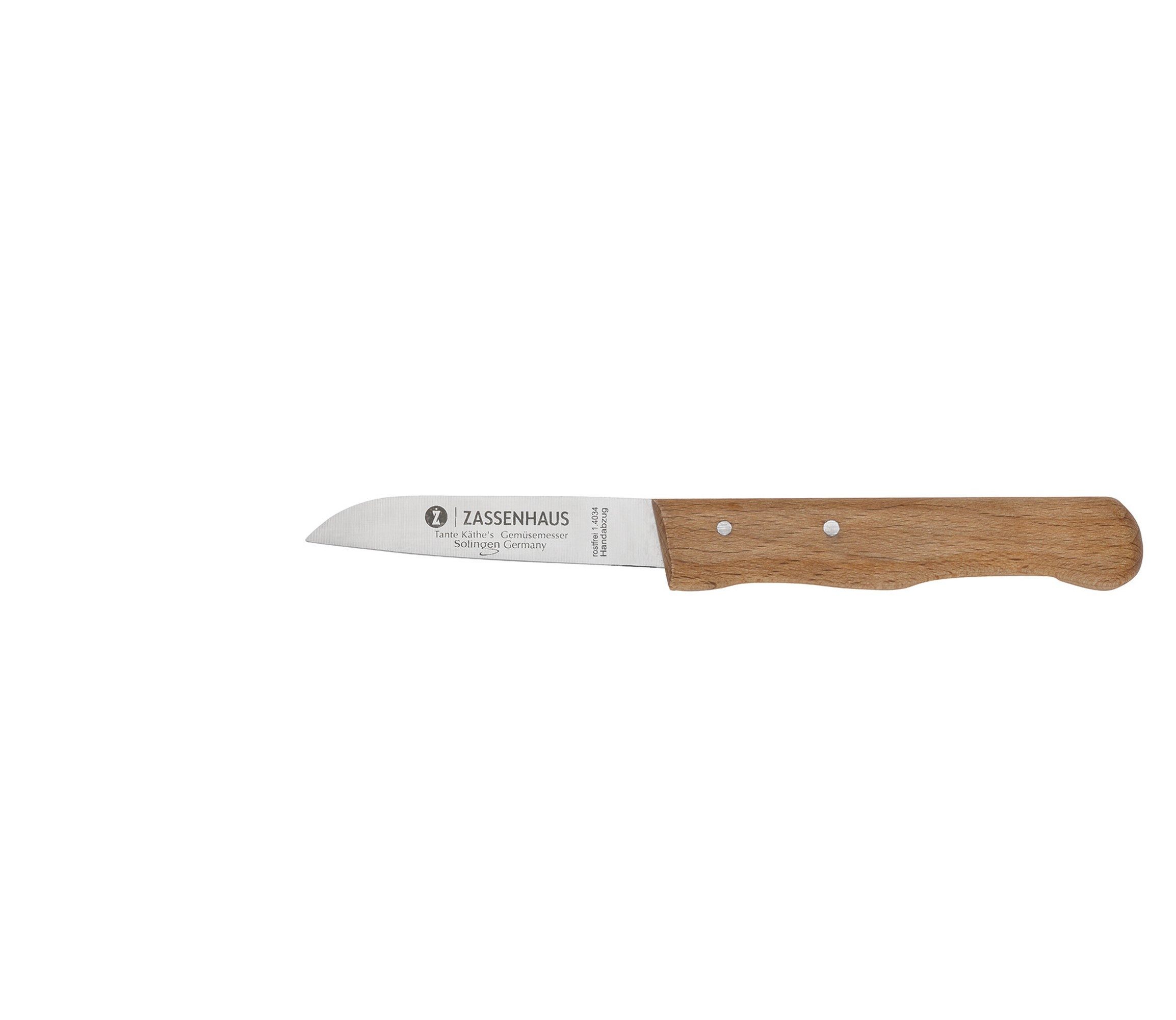 Küchenprofi Gemüsemesser Gemüsemesser aus Buchenholz mit Edelstahlklinge, Ergonomischer Griff