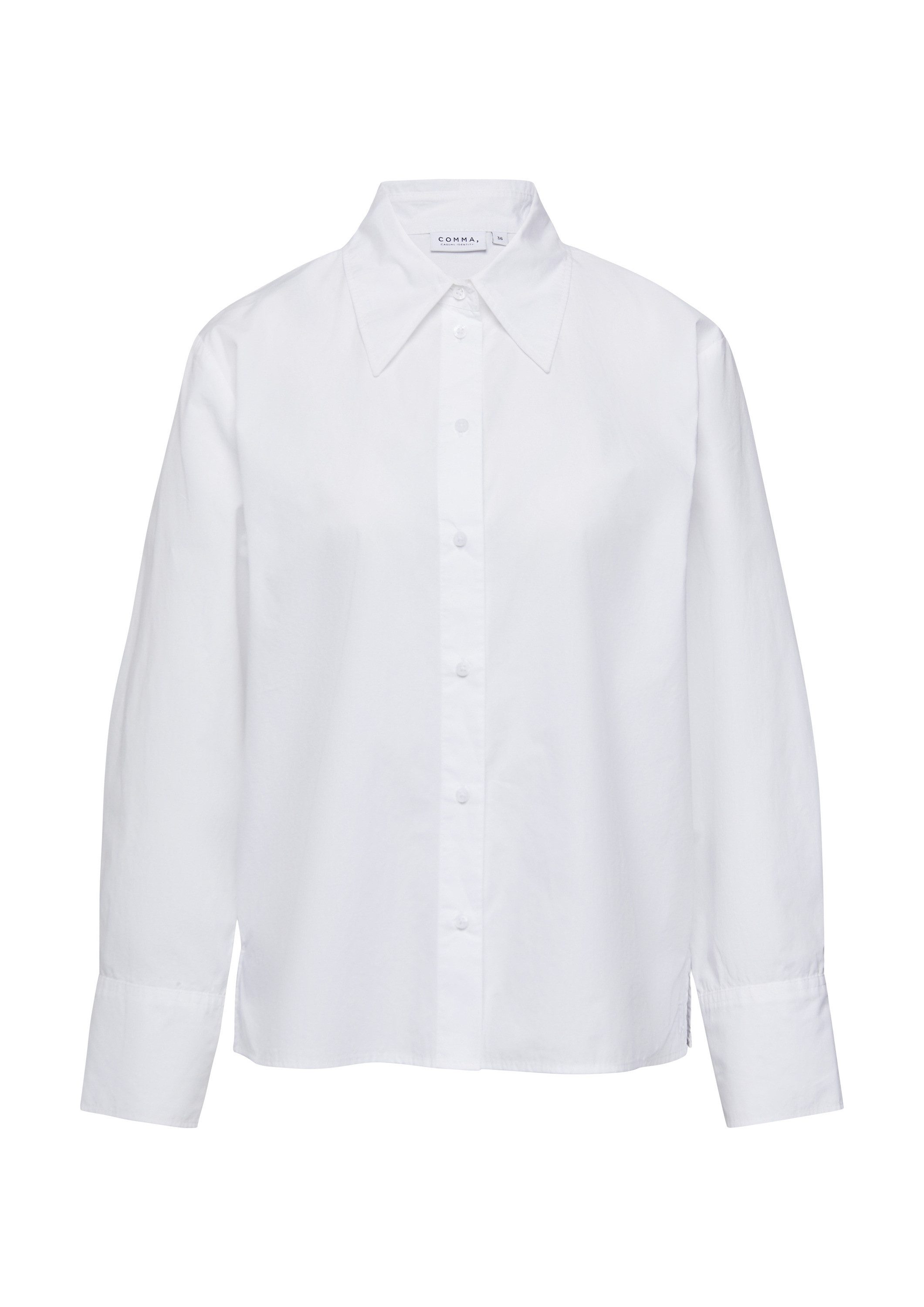 comma Langarmbluse Bluse Hemdbluse im Relaxed Fit aus Baumwolle günstig online kaufen