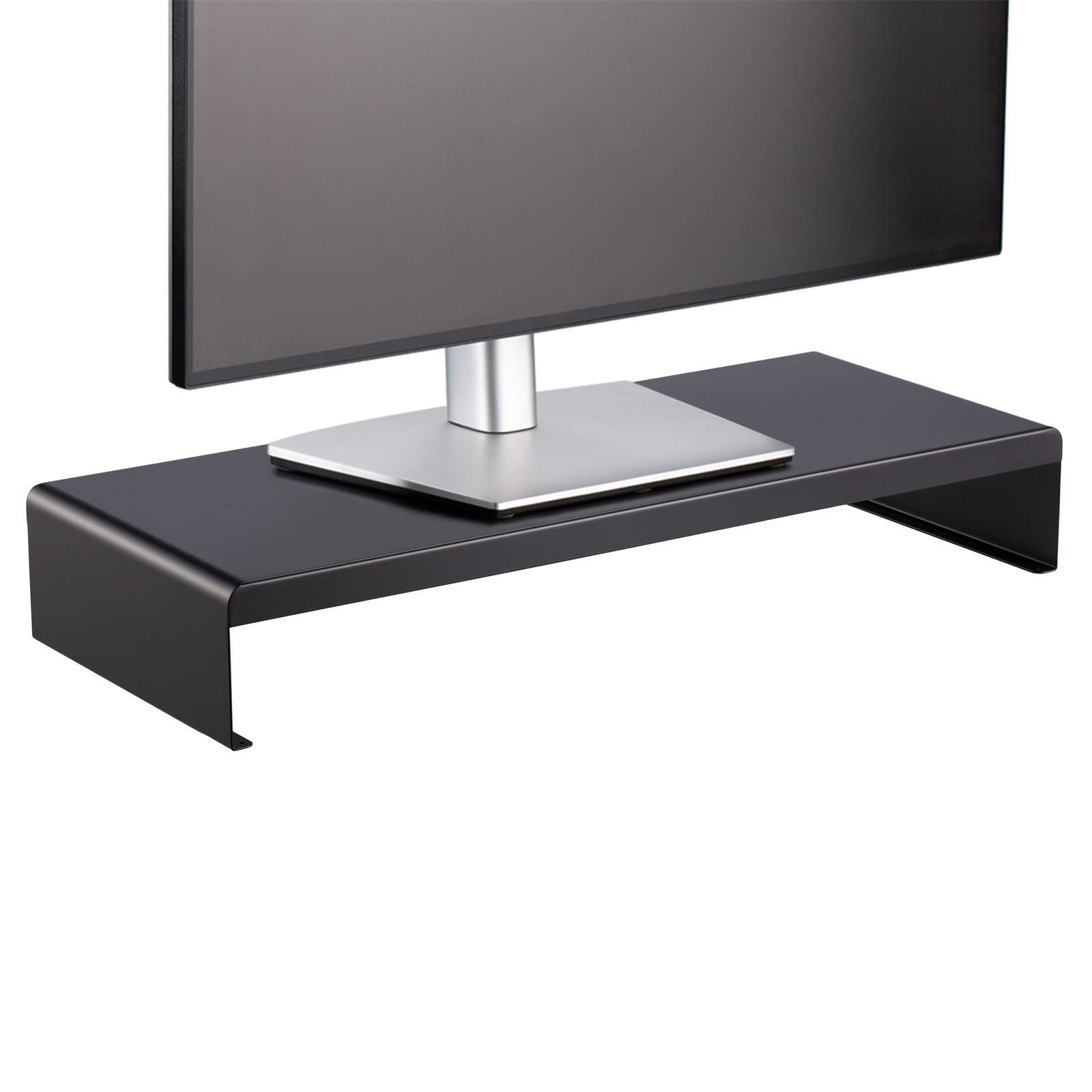 CARO-Möbel Schreibtischaufsatz, Monitorständer CLIFF - Bildschirmerhöhung, Schwarz Matt, Robust, Moder