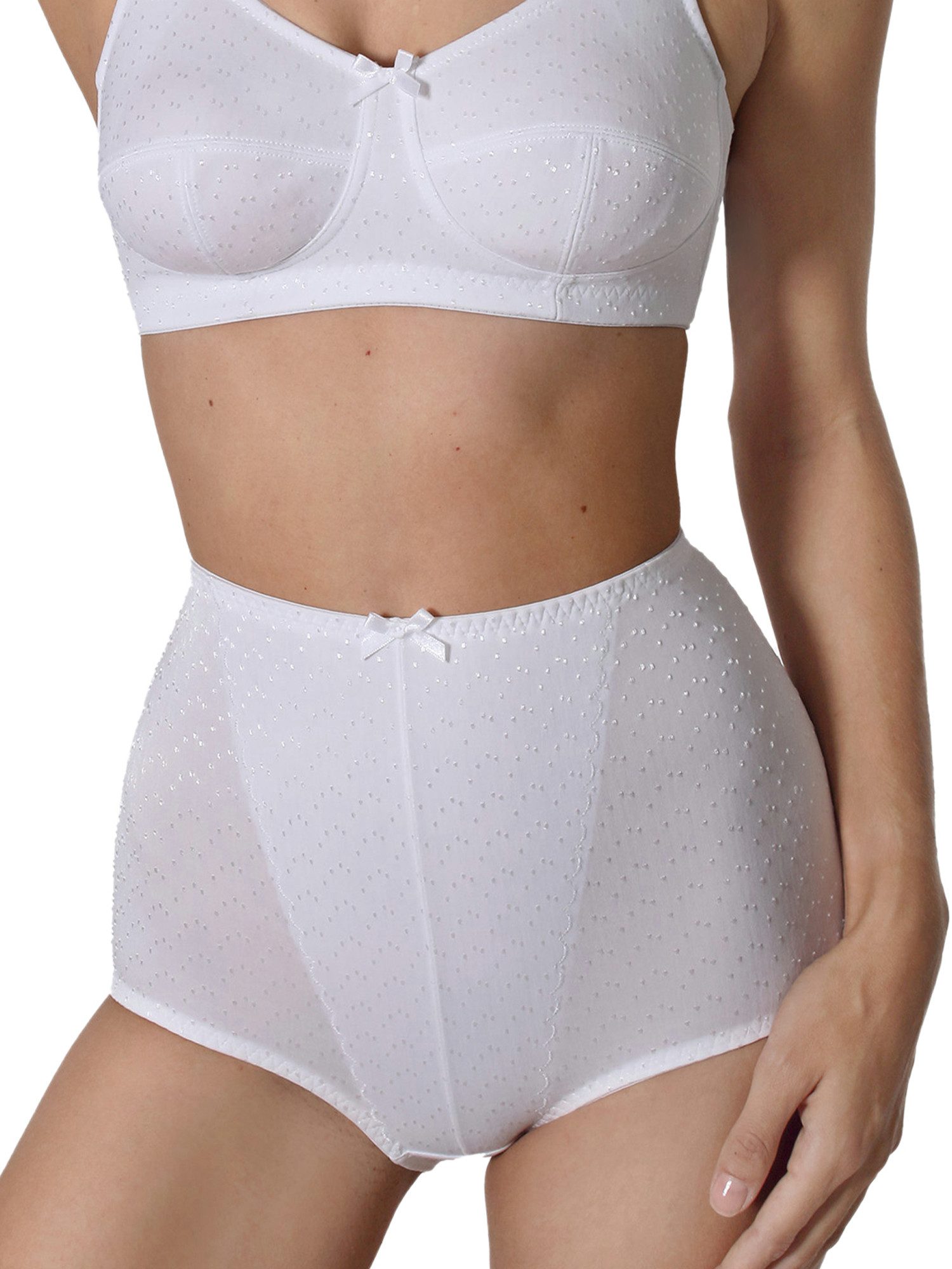 Sassa Miederslip Miederslip DOT JACQUARD (Spar-Set, 2-St) extra hohe Leibhöhe, Bauch-Shaping, dezente Glanzelemente