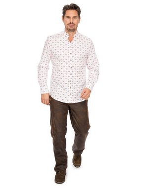 Gipfelstürmer Trachtenhemd Hemd Stehkragen 420001-4166-38 hochrot (Slim Fit)