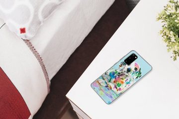 MuchoWow Handyhülle Hund - Farbe - Blau, Phone Case, Handyhülle Samsung Galaxy S20, Silikon, Schutzhülle