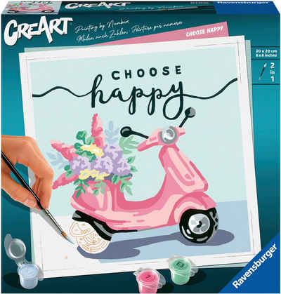 Ravensburger Malen nach Zahlen CreArt, Choose happy, Made in Europe; FSC® - schützt Wald - weltweit