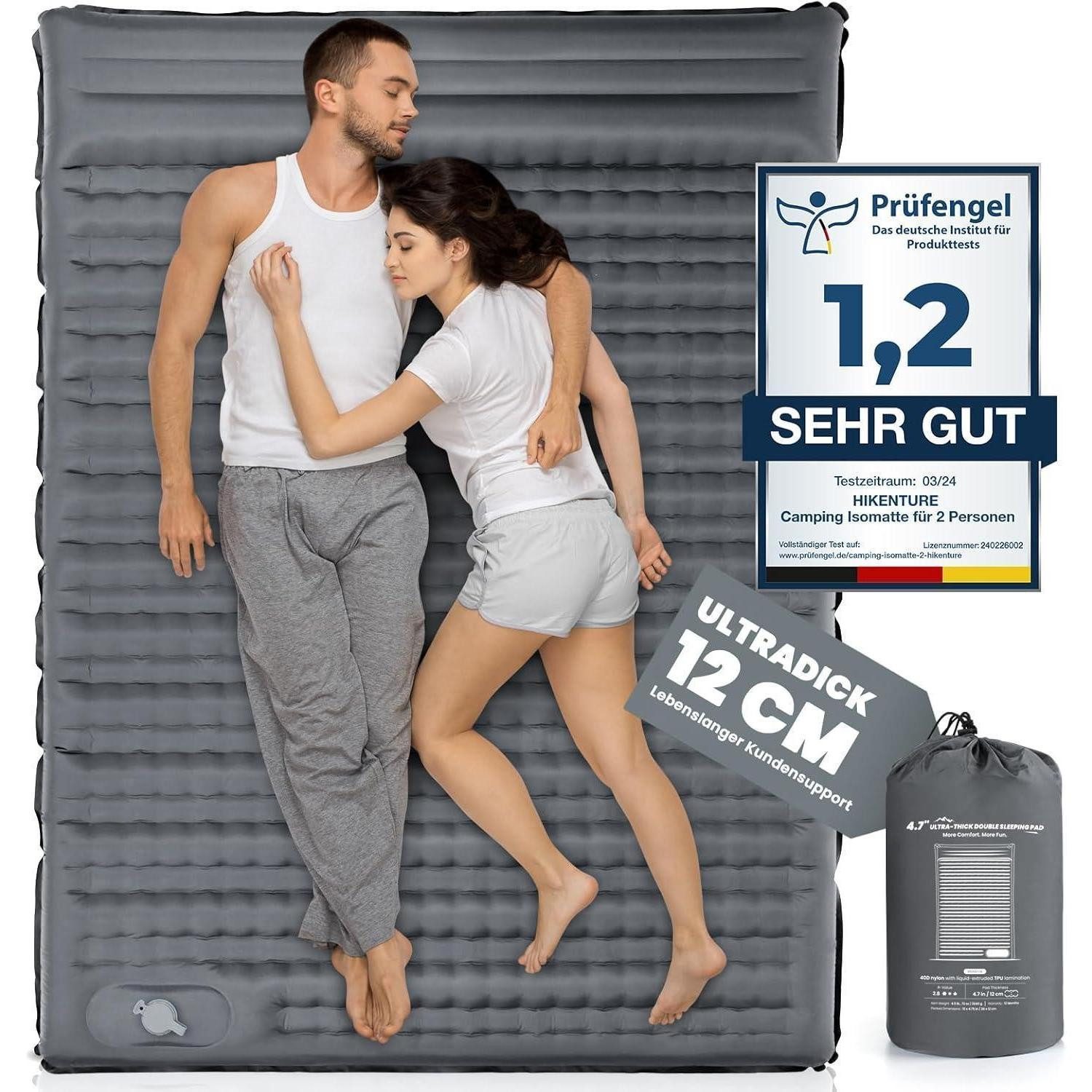 LuxusKollektion Isomatte Isomatte Selbstaufblasend Doppel 12CM Ultraleicht Camping für 2